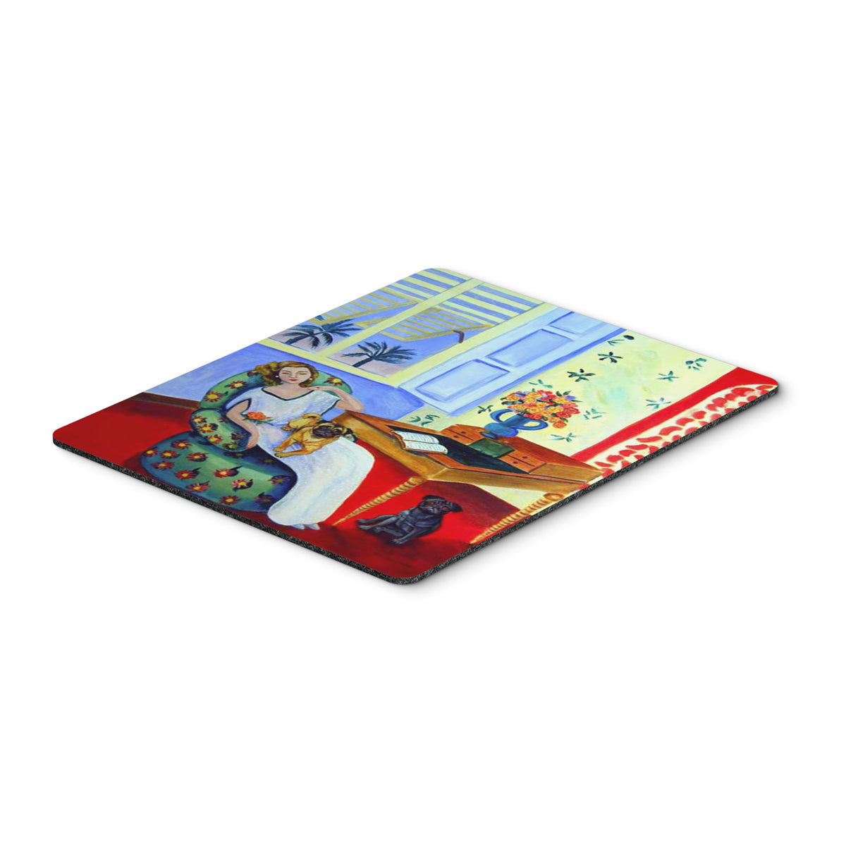 Caroline'S Treasures Mouse/Hot Pad/Trivet, Lady With Her Pug (7166Mp)