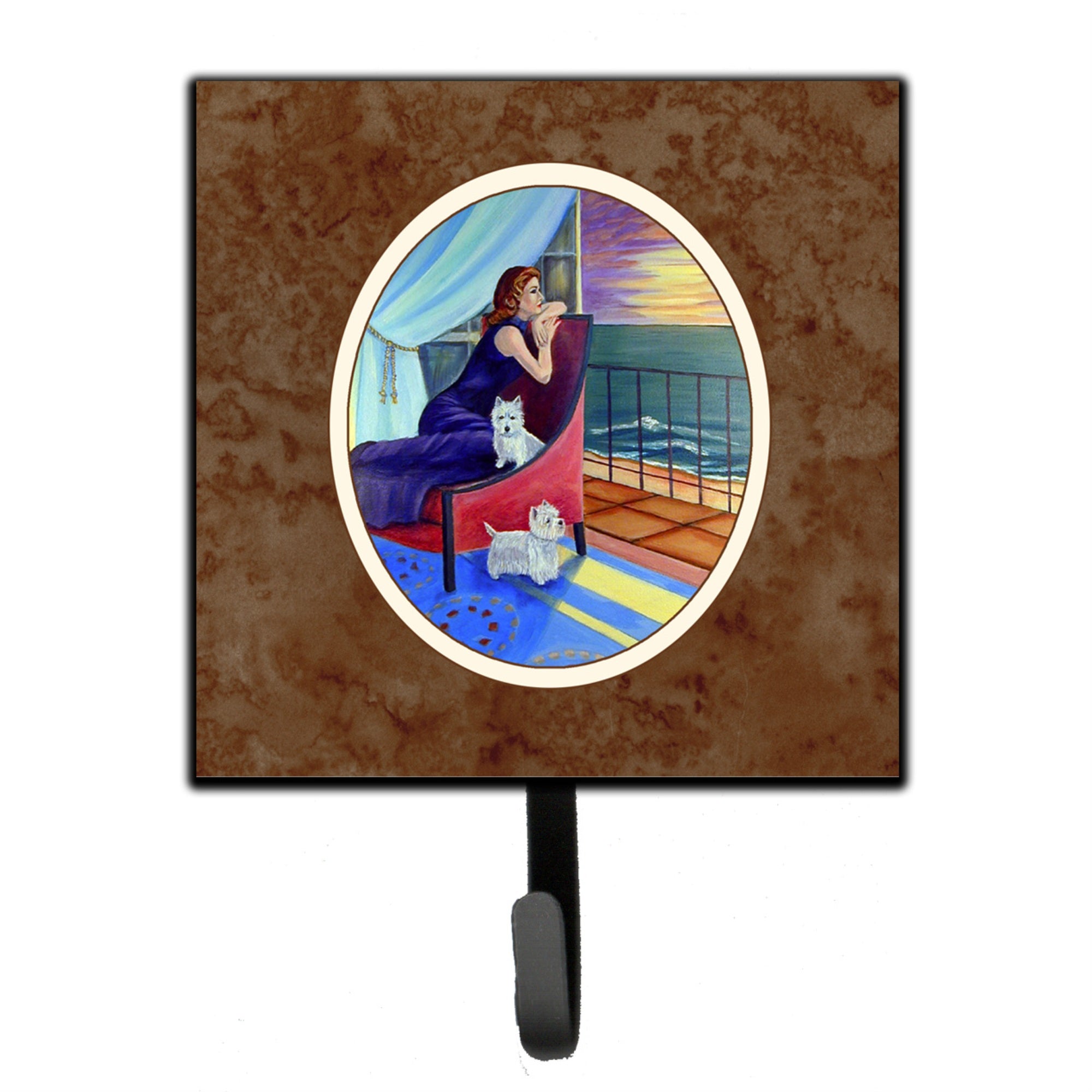 Caroline'S Treasures Lady With Her Westie Leash Or Key Holder 7167Sh4, Small, Multicolor