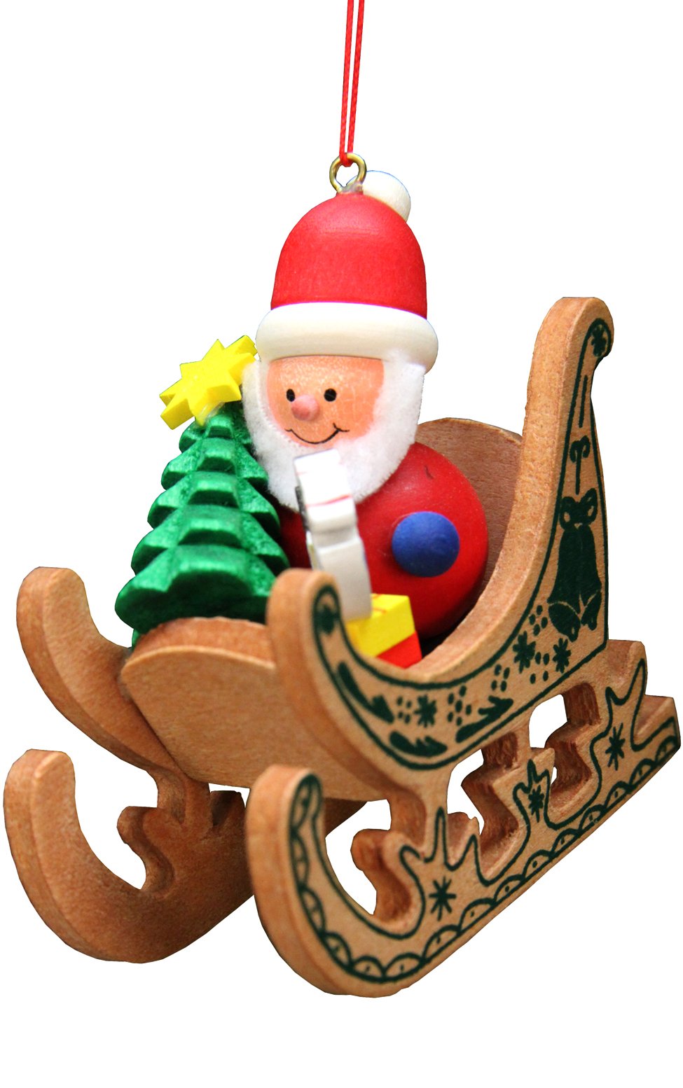 ORNMNT-SANTA SLED EACH