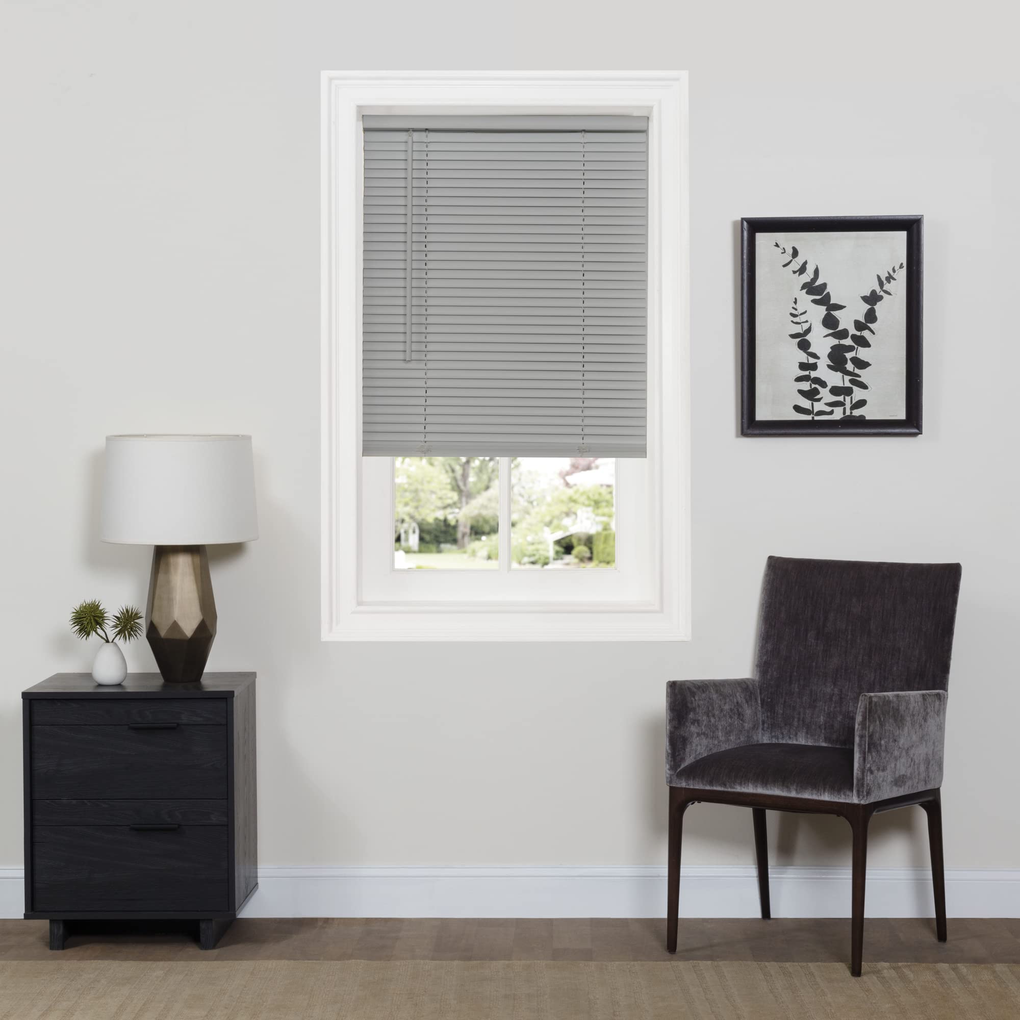 Cordless GII Deluxe Sundown 1 Room Darkening Mini Blind 33x64 - Grey