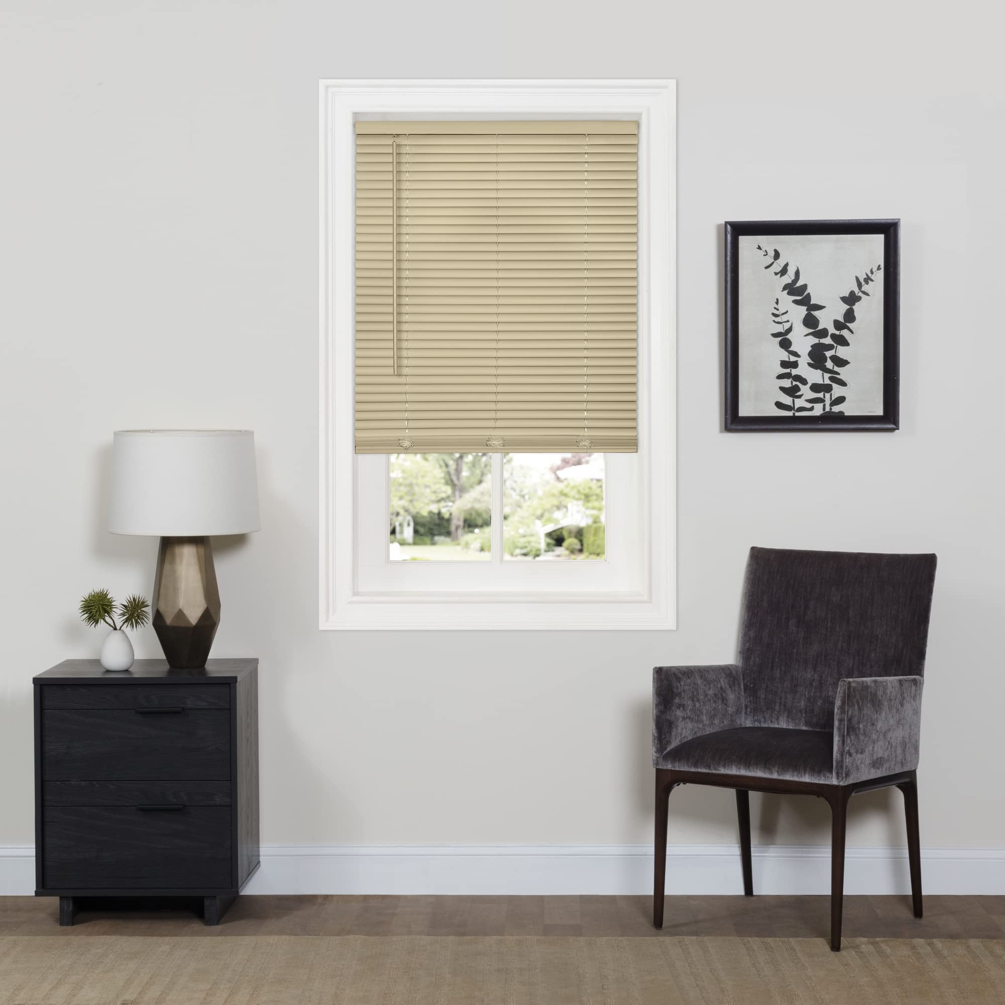 Cordless GII Deluxe Sundown 1 Room Darkening Mini Blind - 23x64 - Latte