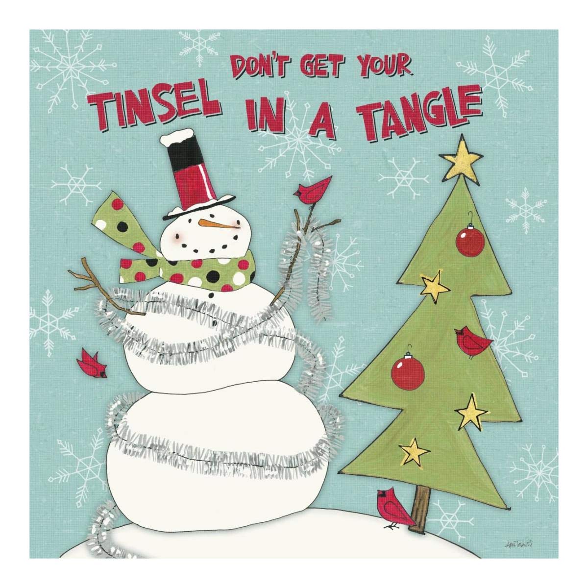 Snowman Sentiments II -Paper Art-20x20”