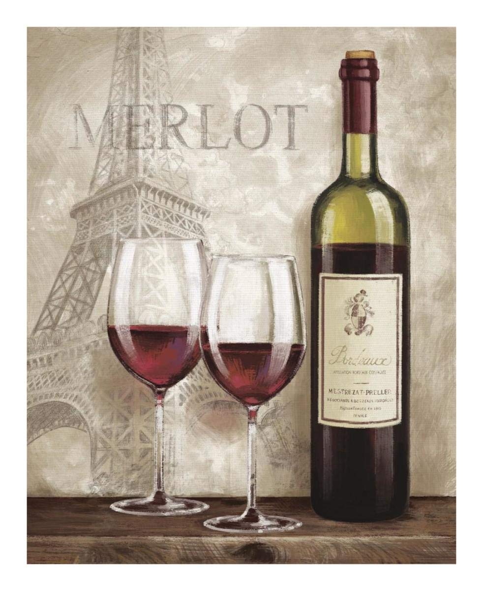 Wine in Paris III -Paper Art-18x22”