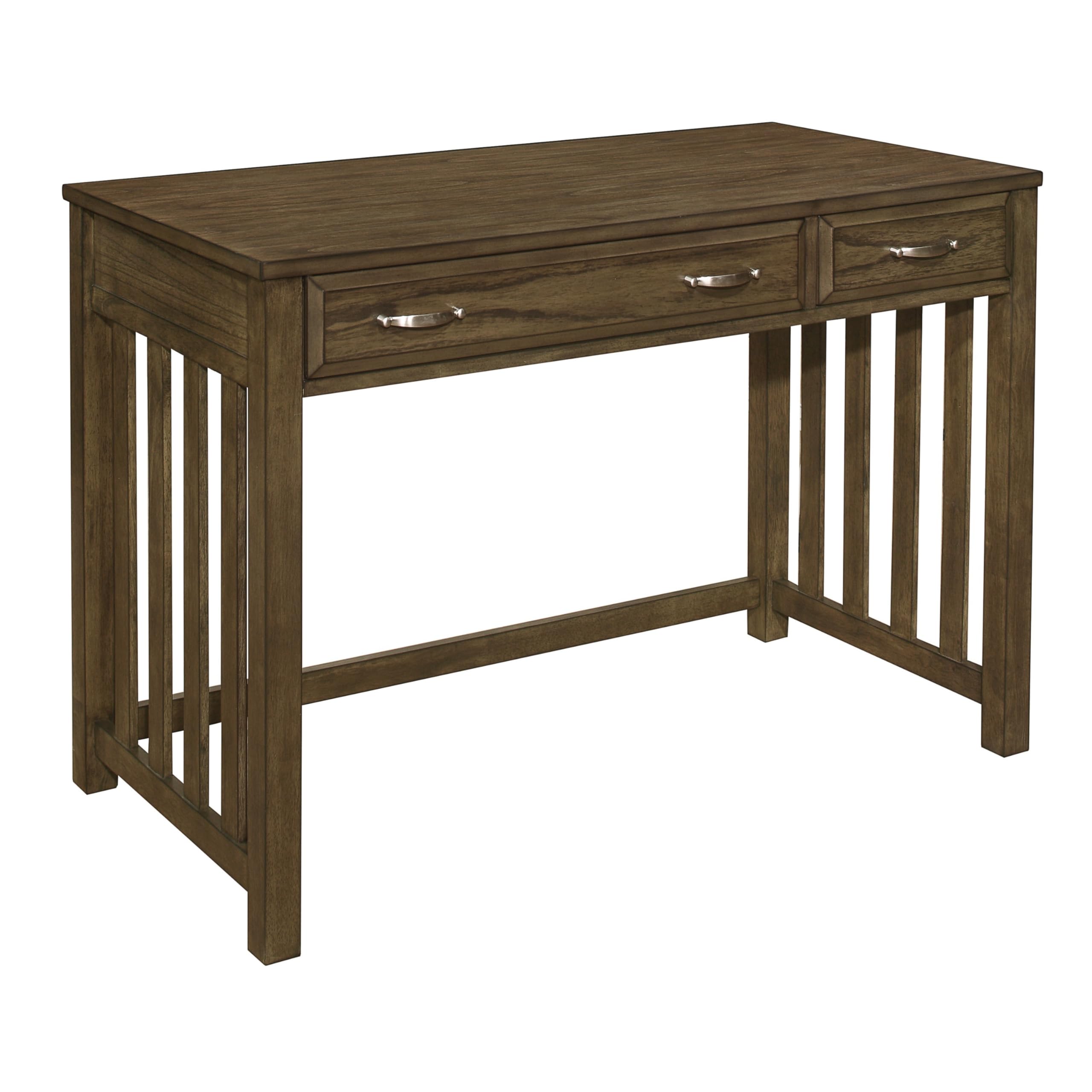 Belinda Writing Computer Desk, 2 Drawers, Rustic Brown Veneer, 44 Inch
