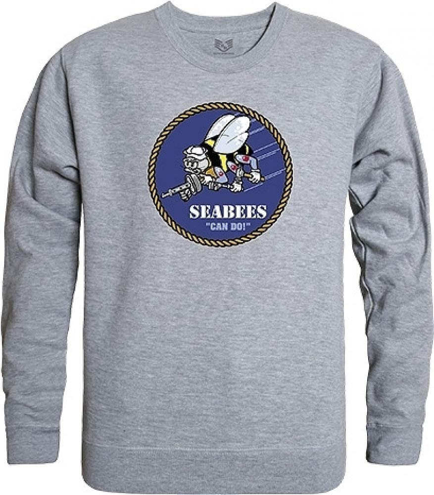 Graphic Crewneck, Seabees, H.Grey, 2X