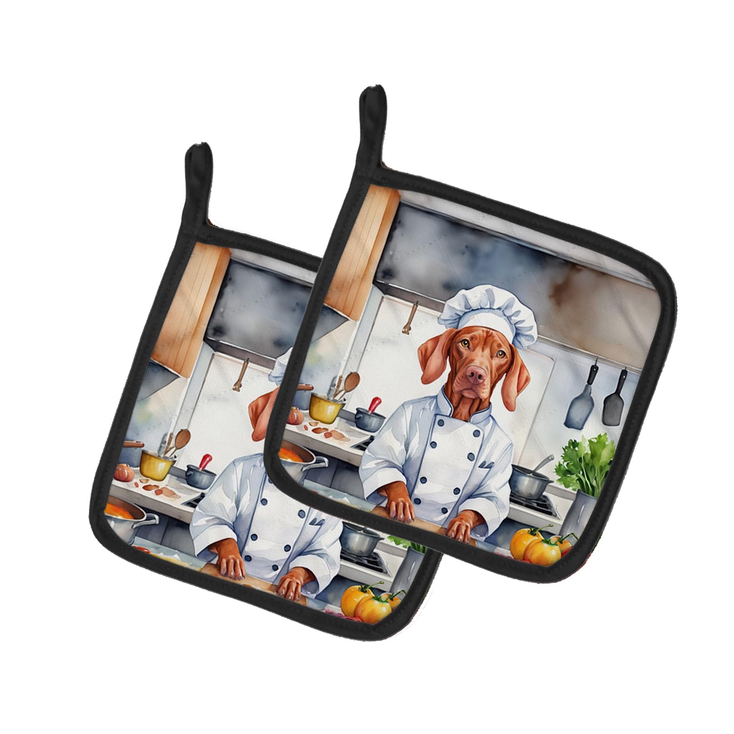 Vizsla The Chef Pair of Pot Holders