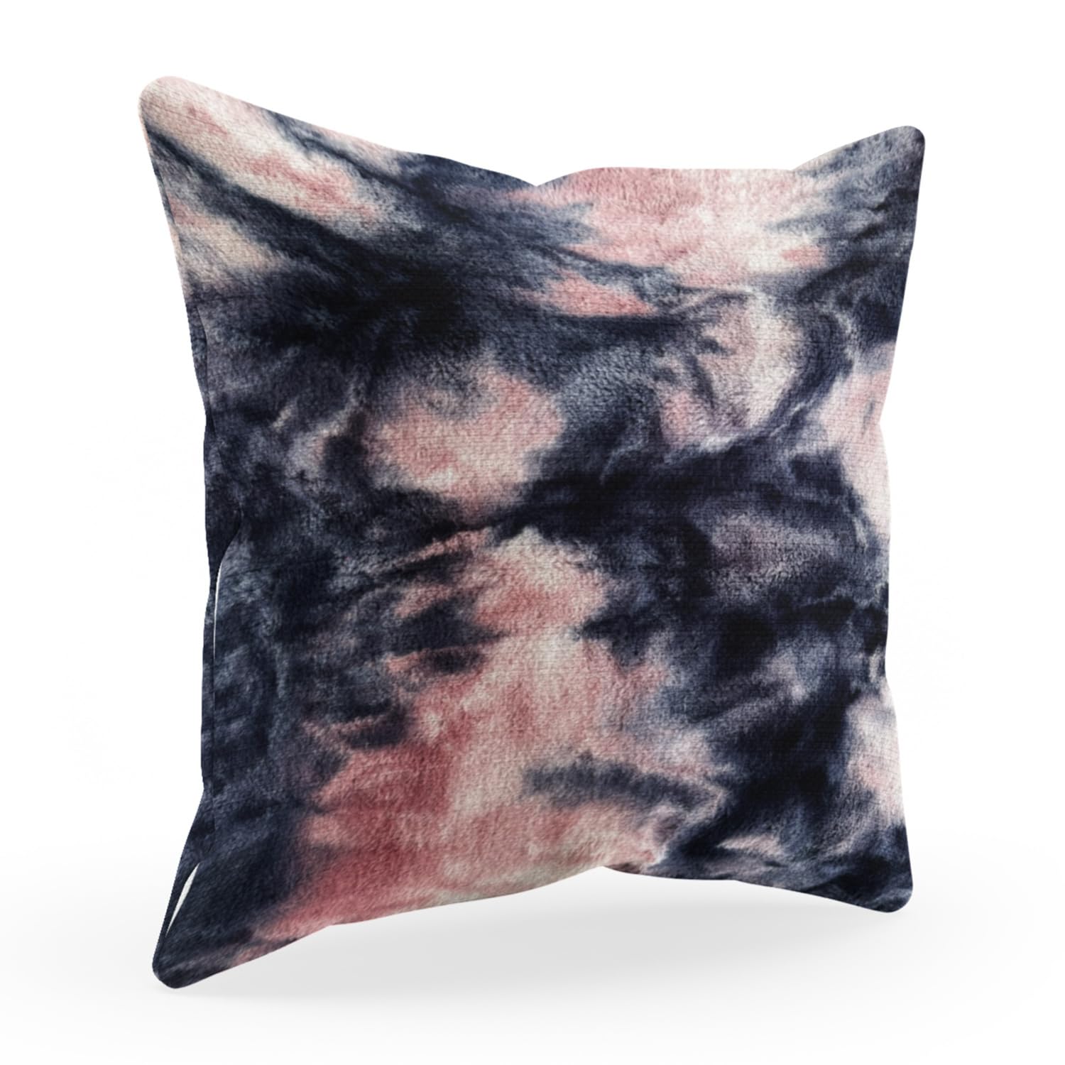 Plutus Pink Navy Fureal Animal Faux Fur Luxury Throw Pillow - Double sided  22 x 22”