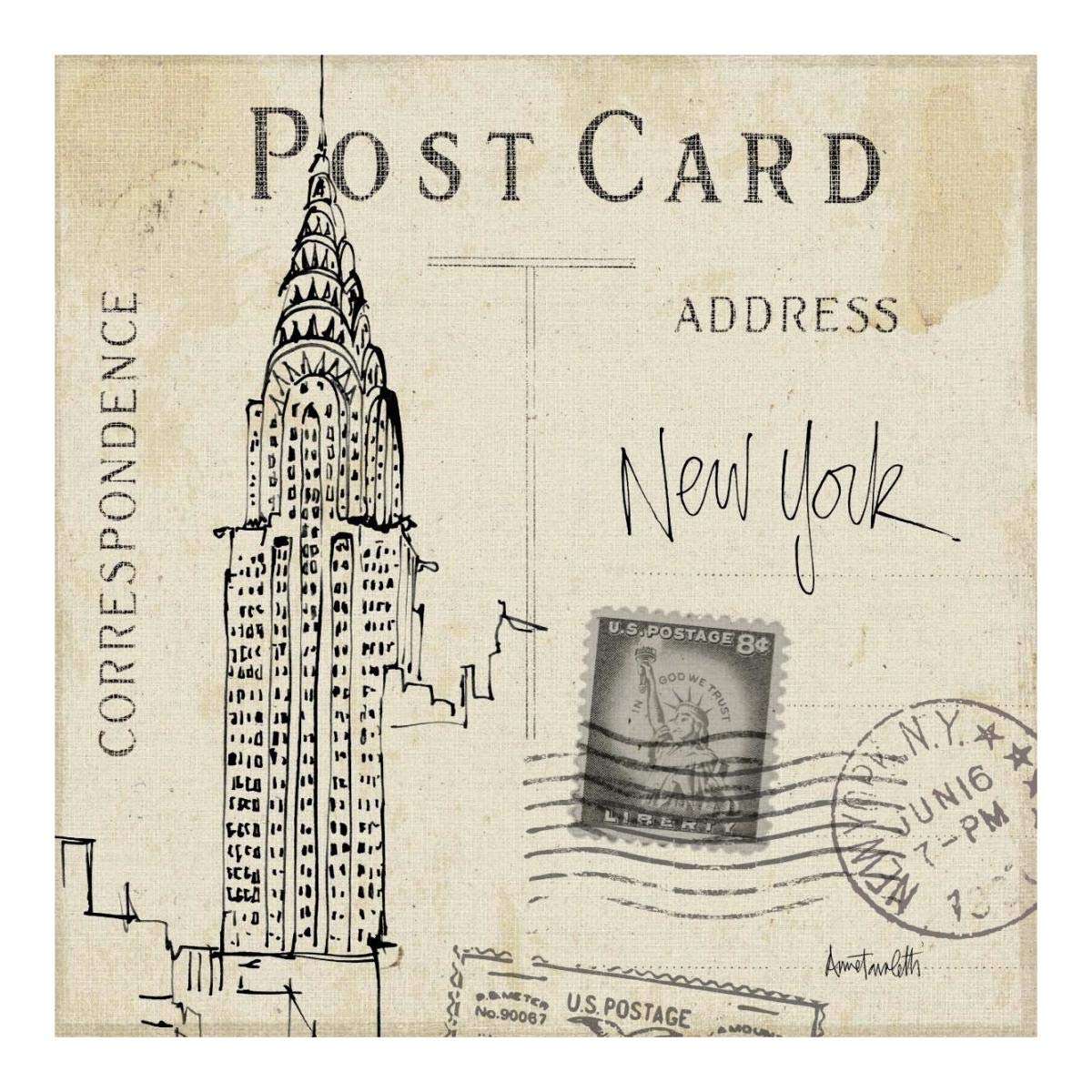 Postcard Sketches I -Paper Art-20x20”