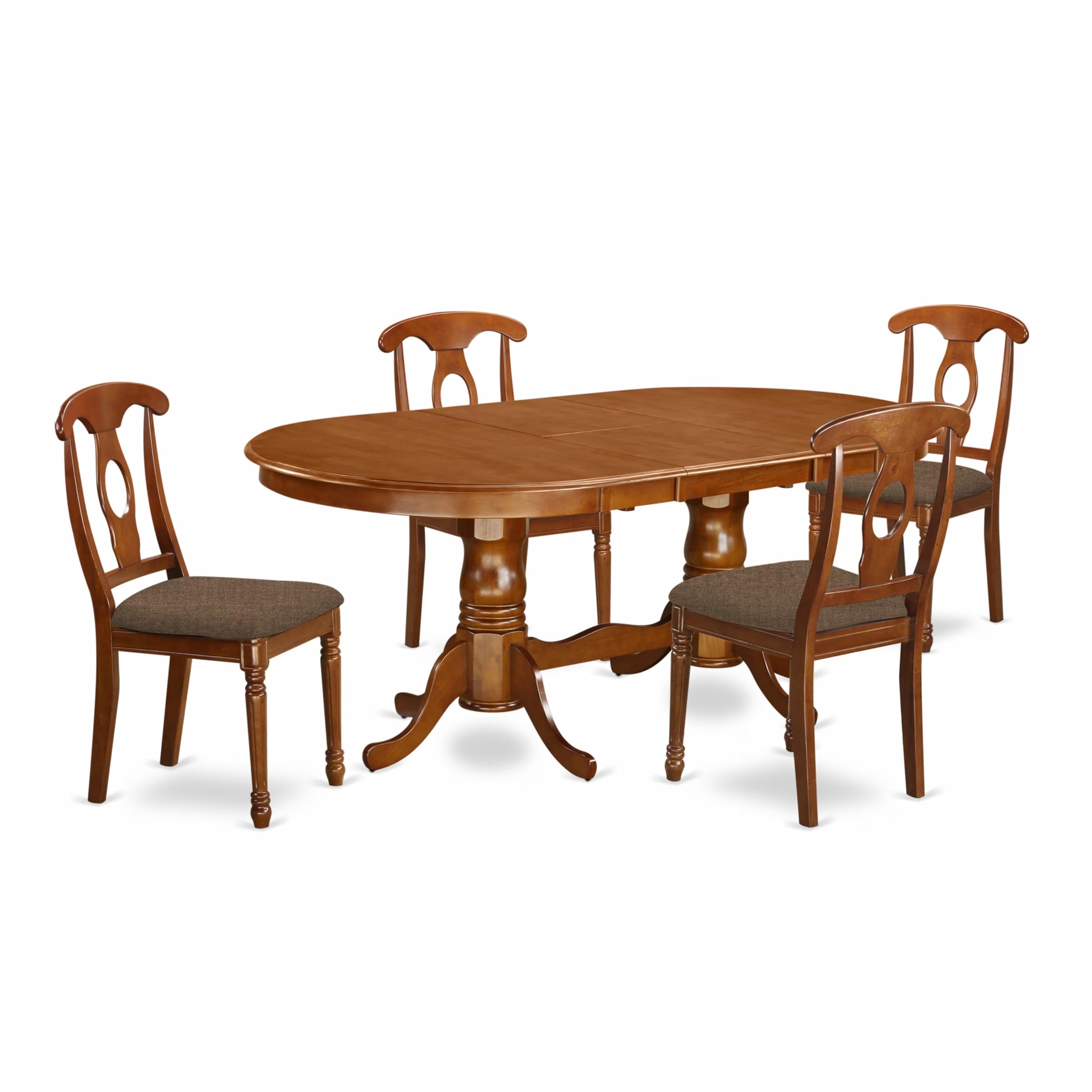 PLNA5-SBR-C 5 PC Dining room set-Dining Table and 4 Dinette Chairs