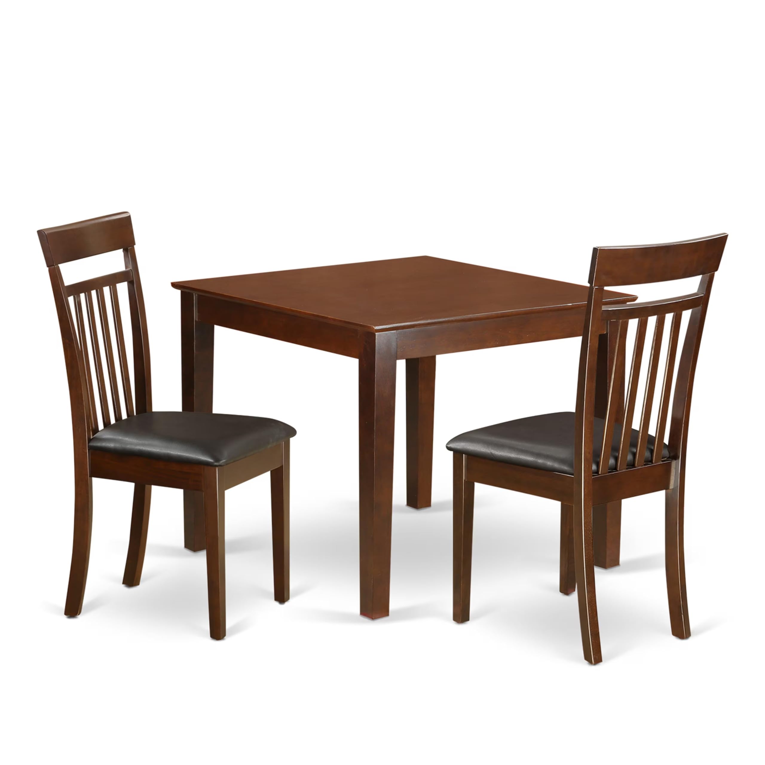 3  PC  Table  and  chair  set  with  a  Dining  Table  and  2  Kitchen  Chairs  in  Mahogany