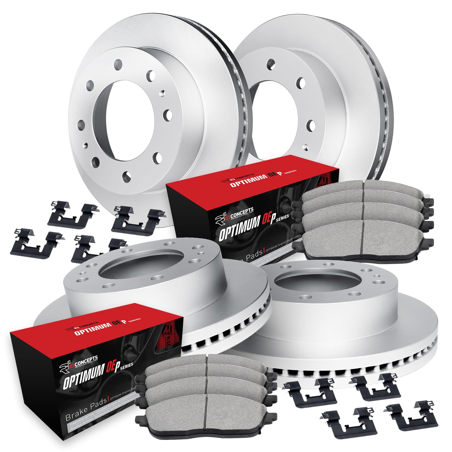 R1 Concepts Carbon Coated Disc Brake Rotor Set with Optimum Oe Pads and Hardware WDUH2-54067