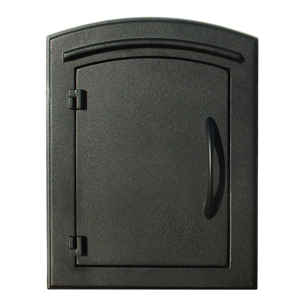 Manchester Security Drop Chute Mailbox with Plain Door Faceplate in Black