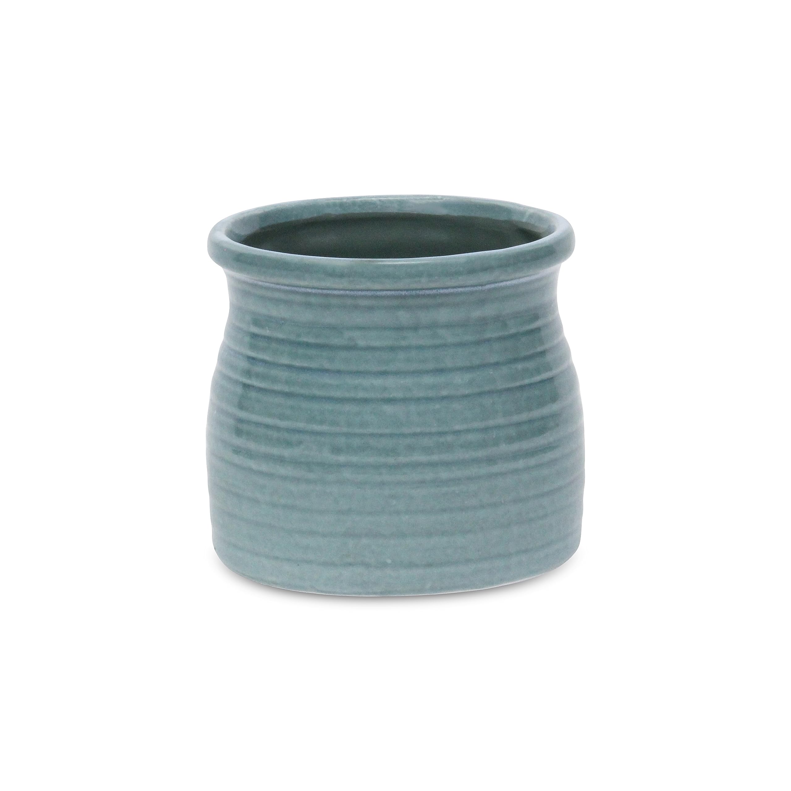 Kifon Green Curved Ceramic Pot - Medium