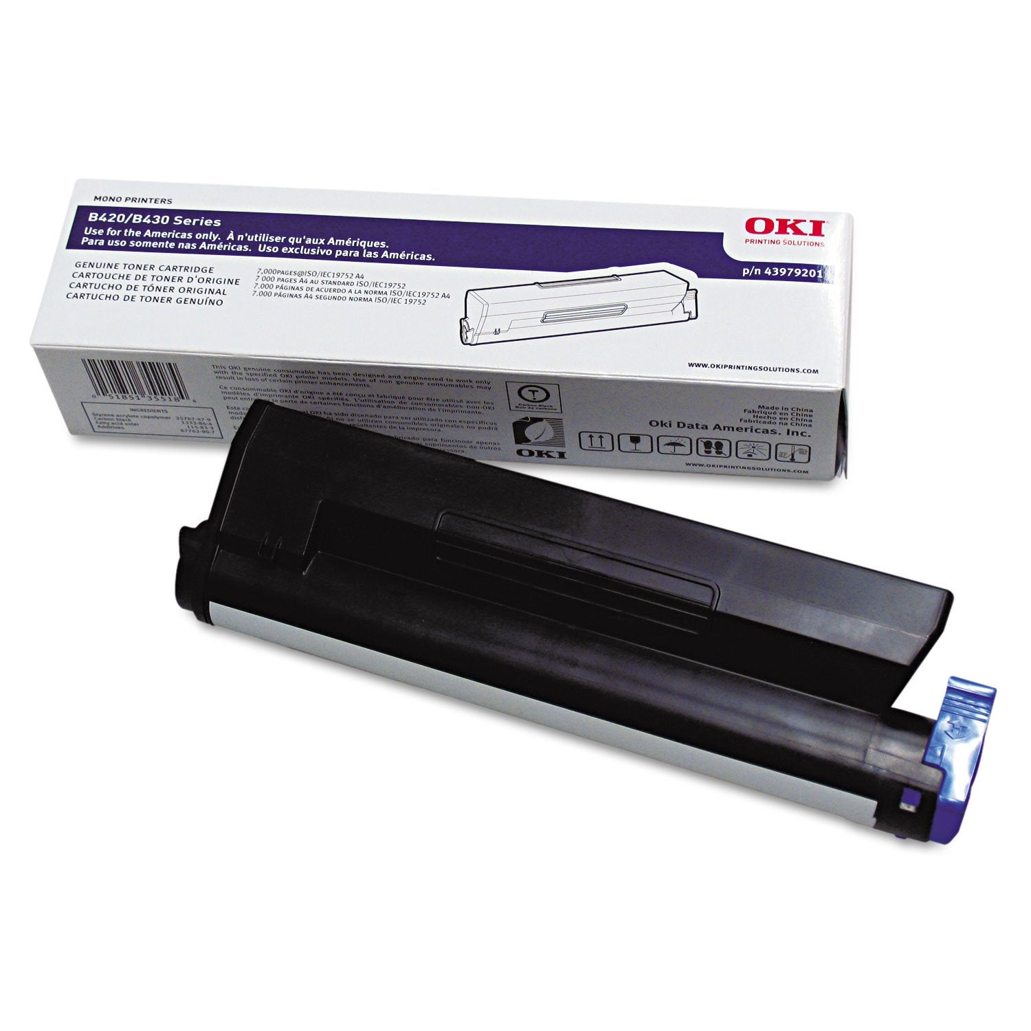 OKIDATA B420DN 1-HI YLD BLACK TONER, 7k yield