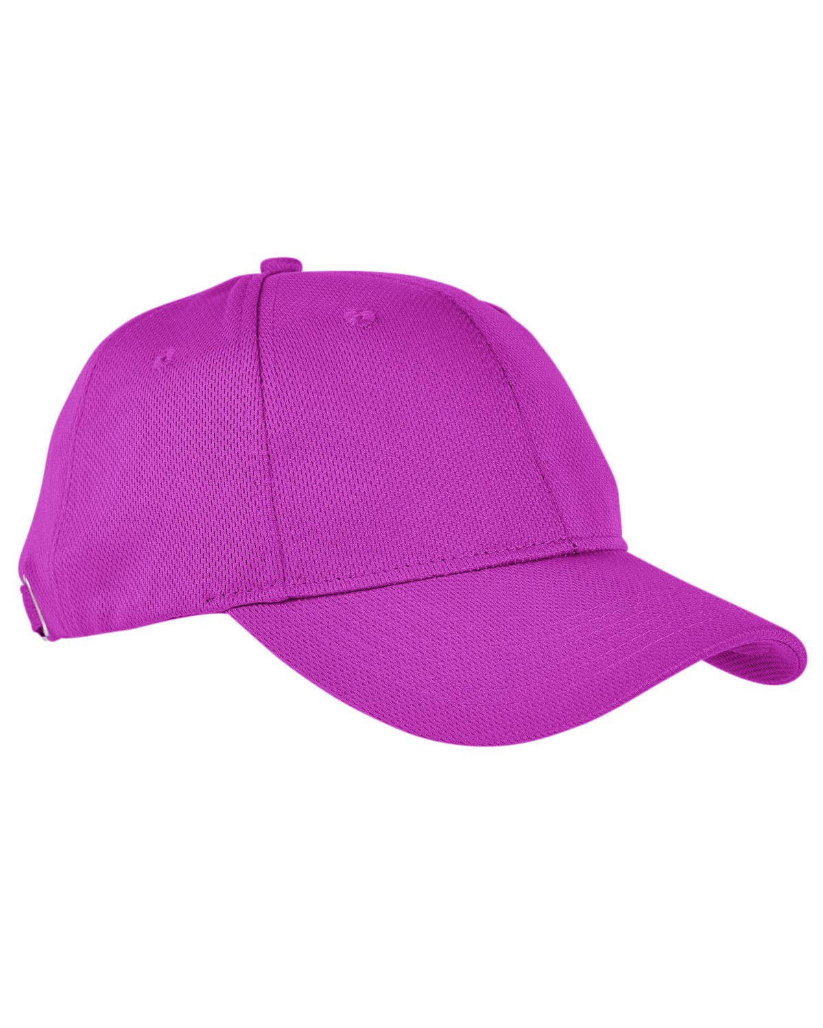 VE101 |VELOCITY- 100% Polyester technical performance mesh, moisture management and UV Protection, six panel, structured, solid, mid-crown, self fabric strap hook and loop closure with comfortable elastic loop. - RASPBERRY