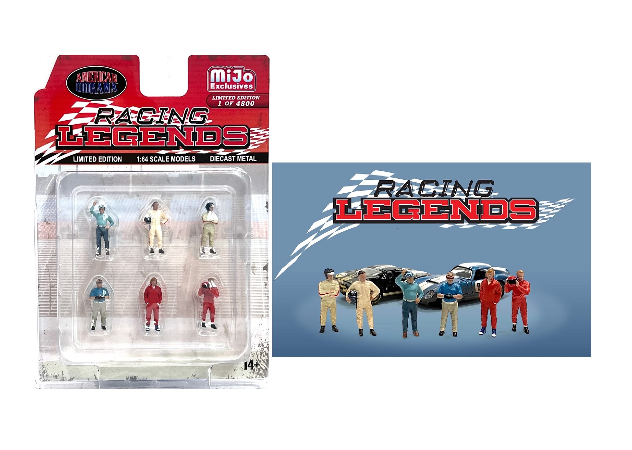 Racing Legends 6 piece Diecast Set (6 Driver Figures) Limited Edition to 4800 pieces Worldwide 1/64 Scale Models by American Diorama