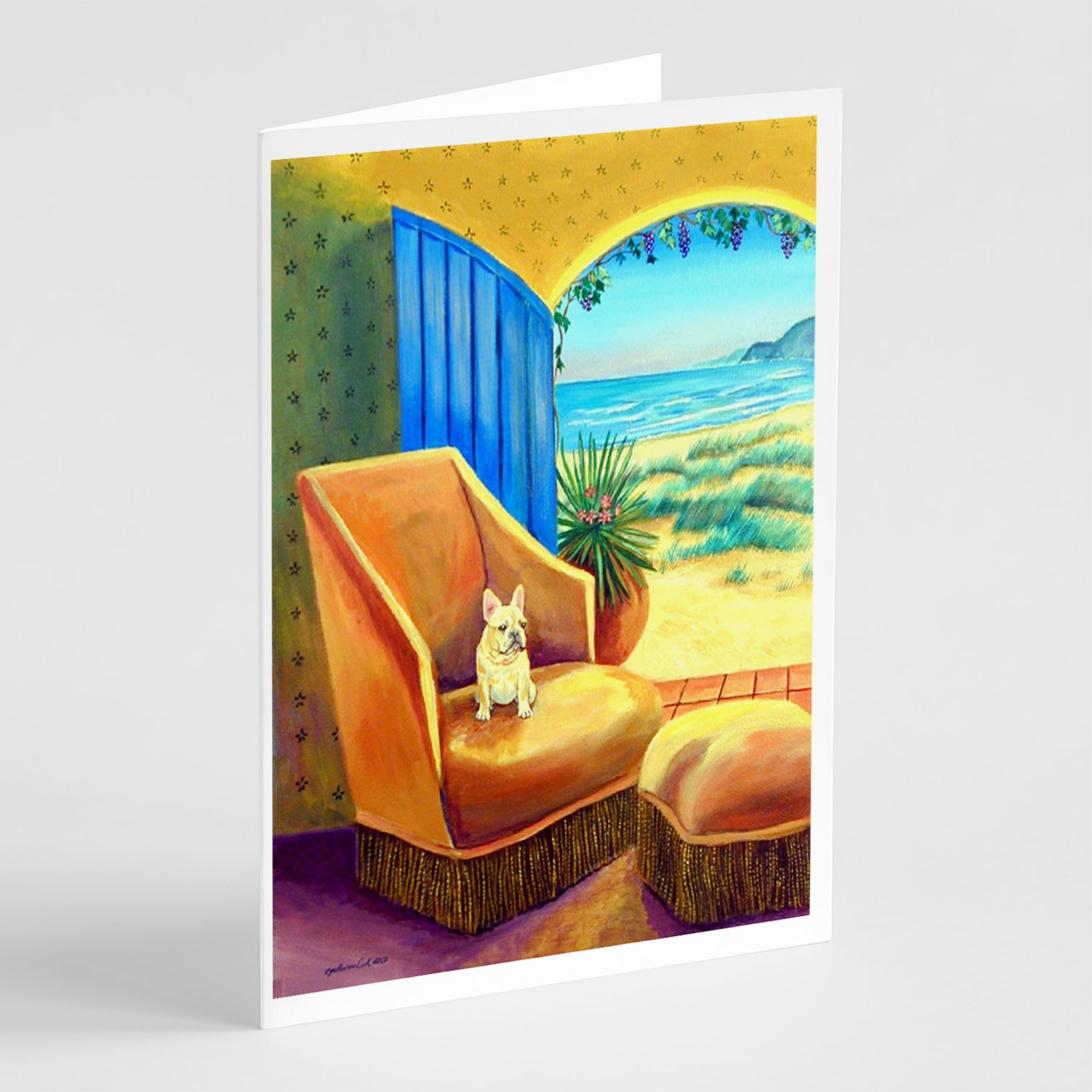 French Bulldog My Chair  Greeting Cards And Envelopes Pack Of 8