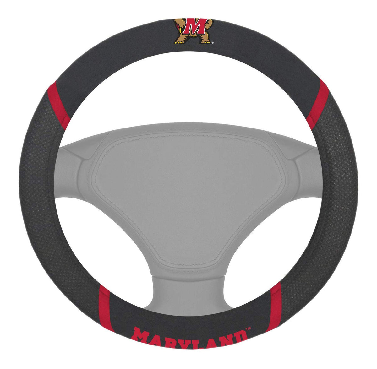 Fanmats 14909 Maryland Terrapins Embroidered Steering Wheel Cover 15 X 15