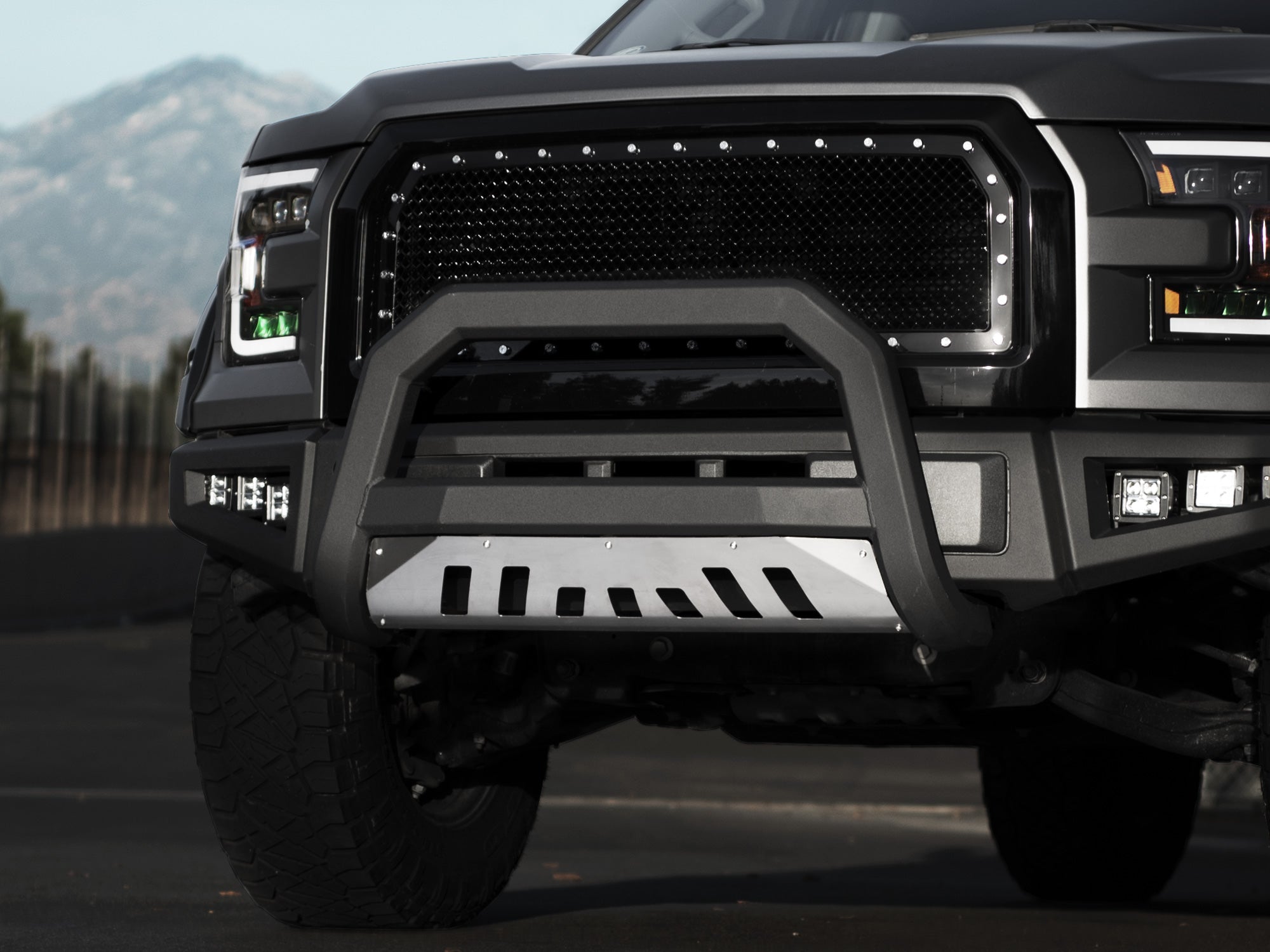 Armordillo 2003-2009 Toyota 4Runner Ar Series Bull Bar - Matte Black W/Aluminum Skid Plate