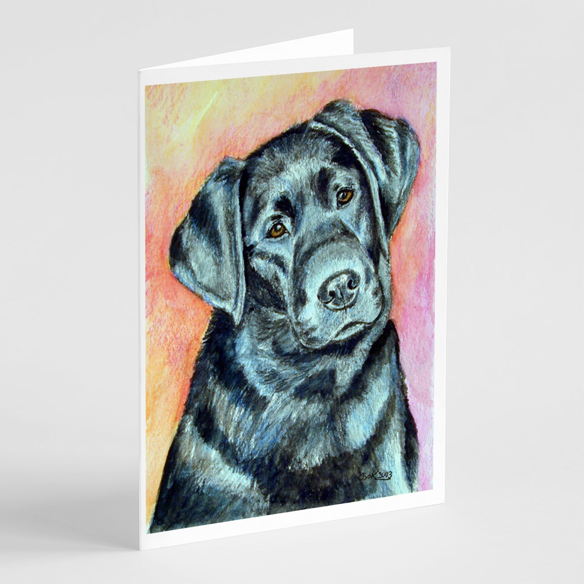 Black Labrador  Greeting Cards And Envelopes Pack Of 8