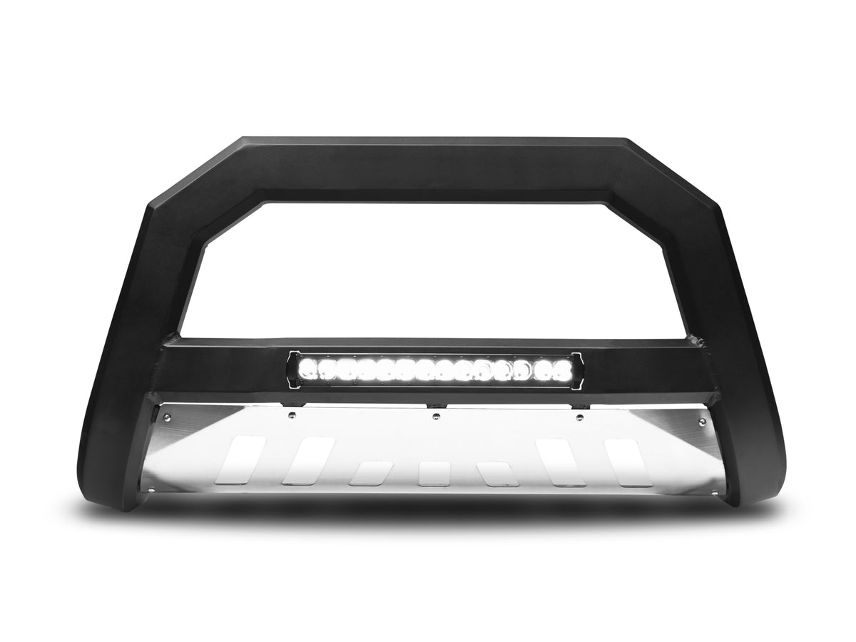 Armordillo 1999-2004 Nissan Pathfinder Ar Series Bull Bar W/Led - Matte Black W/Aluminum Skid Plate