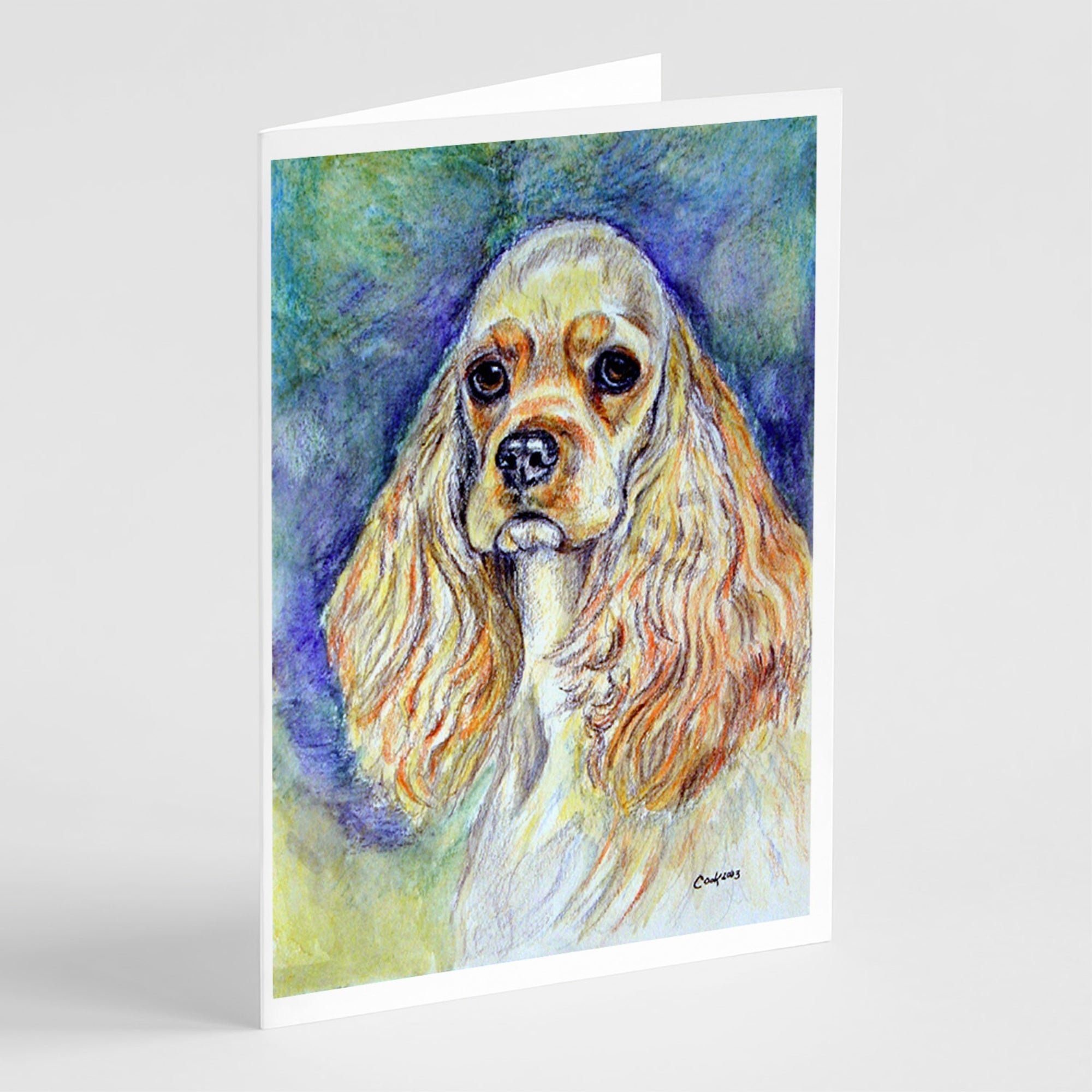Buff Cocker Spaniel  Greeting Cards And Envelopes Pack Of 8