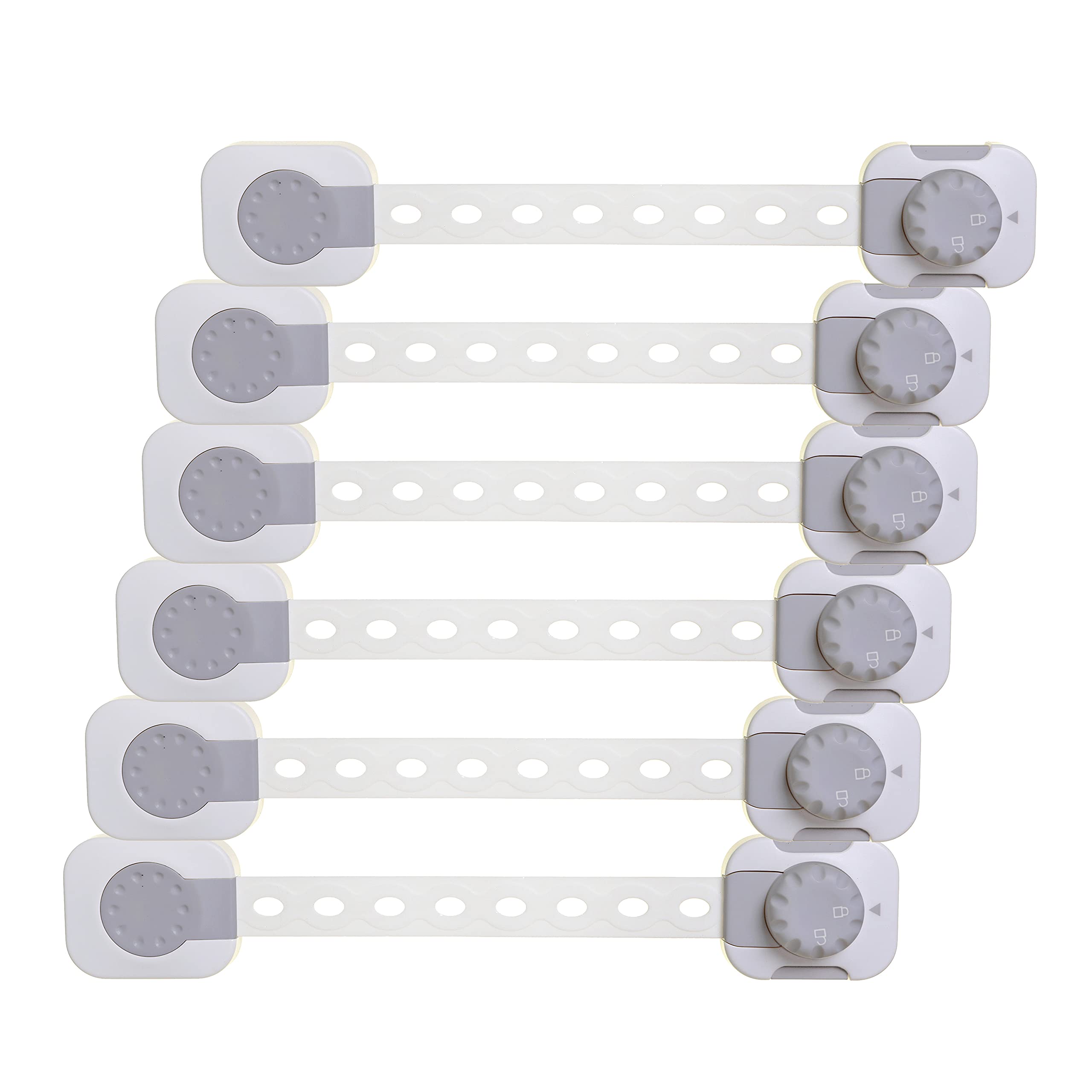 Twist N Lock Multi-Purpose Latch White/Grey Polybag 6pk
