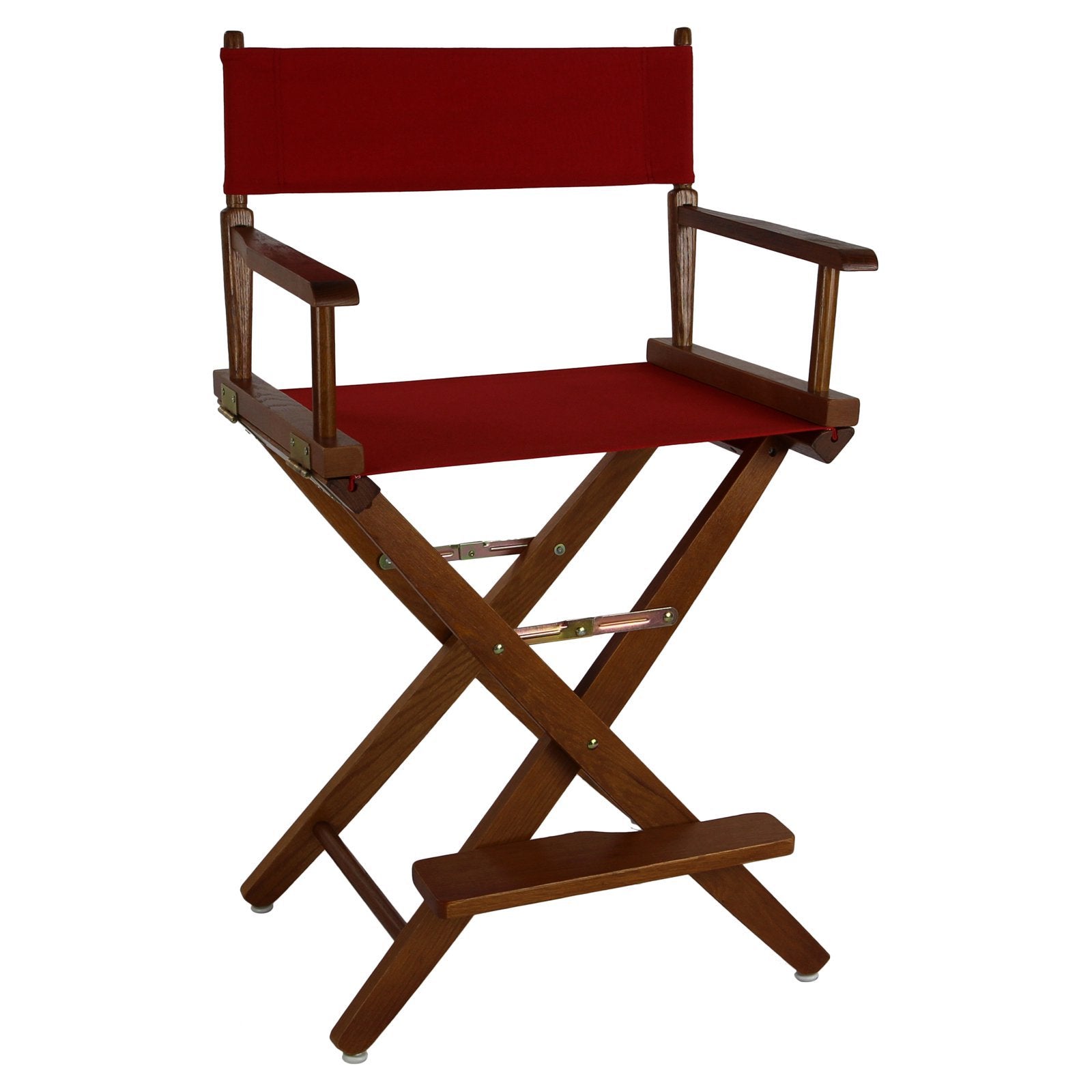 Extra-Wide Premium 24  Directors Chair Mission Oak Frame W/Red Color Cover