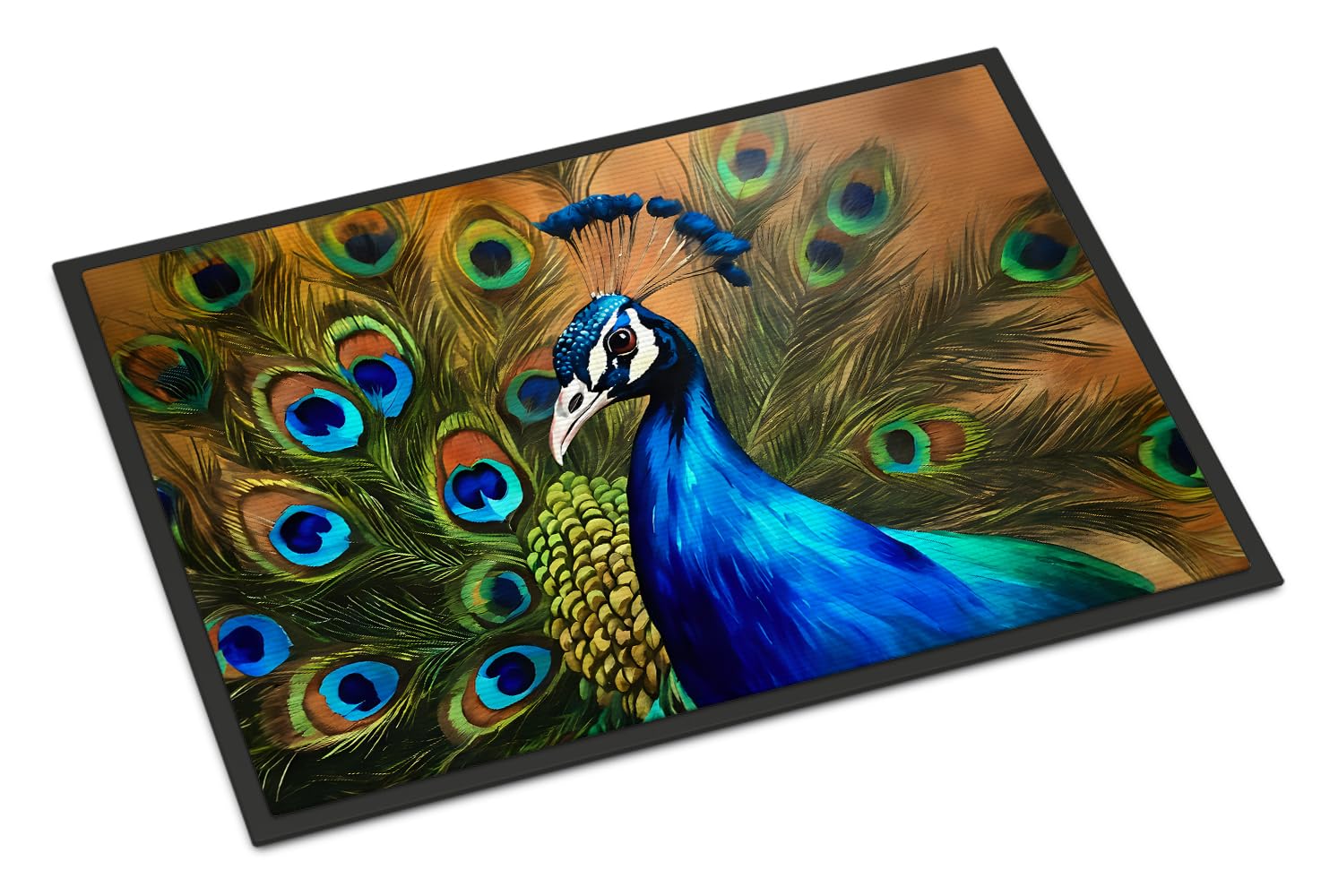 Carolines Treasures DAC3255JMAT Peacock Doormat Front Door Mat Indoor Outdoor Rugs for Entryway, Non Slip Washable Low Pile, 24H X 36W