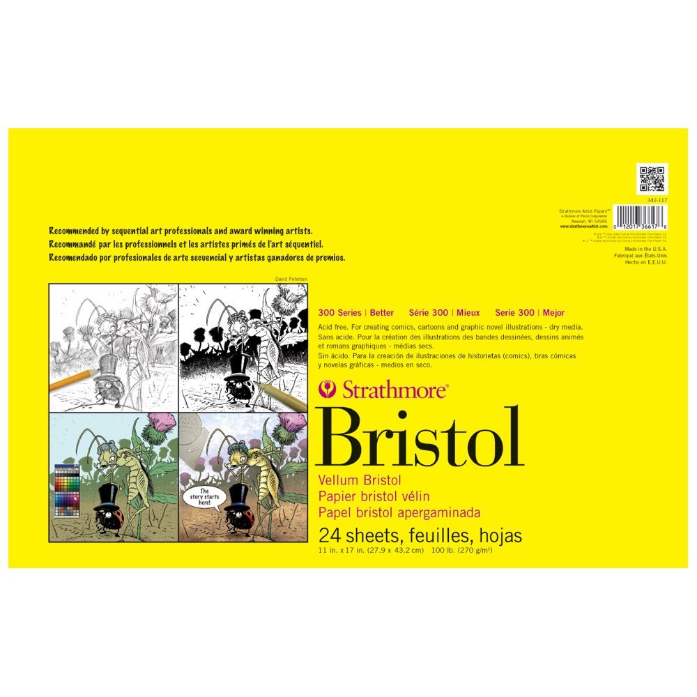 Strathmore (342-117 Str-342-117 24 Sheet Vellum Bristol Pad, 11 By 17 , White