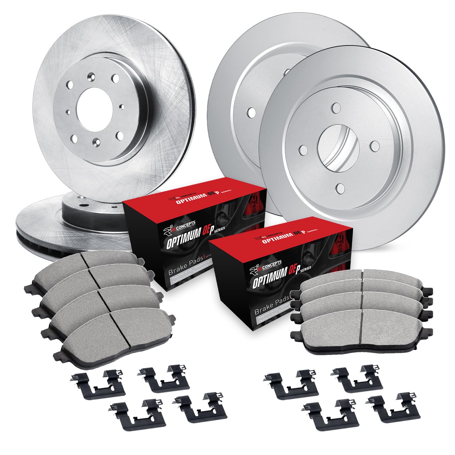 R1 Concepts Disc Brake Rotor Set with Optimum Oe Pads and Hardware WFUH2-59003