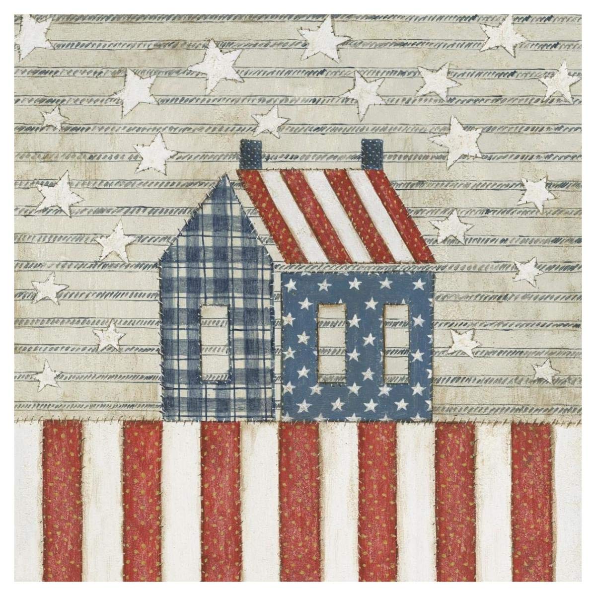 Americana Quilt V -Paper Art-42x42″