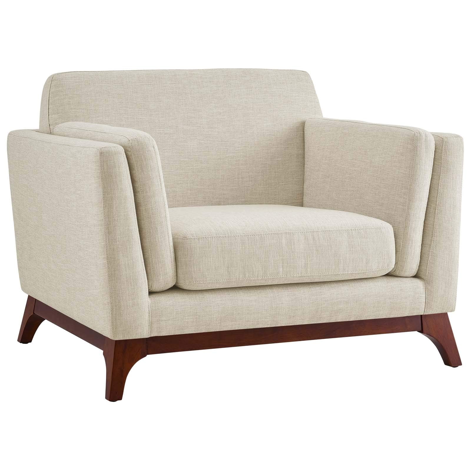Chance Upholstered Fabric Armchair - Beige