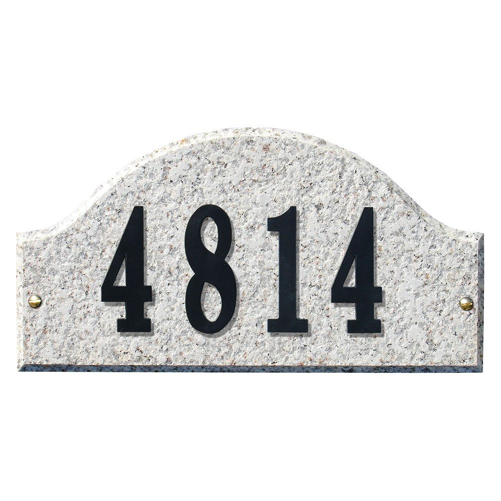 Ridgecrest Arch Autumn Leaf Natural Stone Color Solid Granite Address Plaque