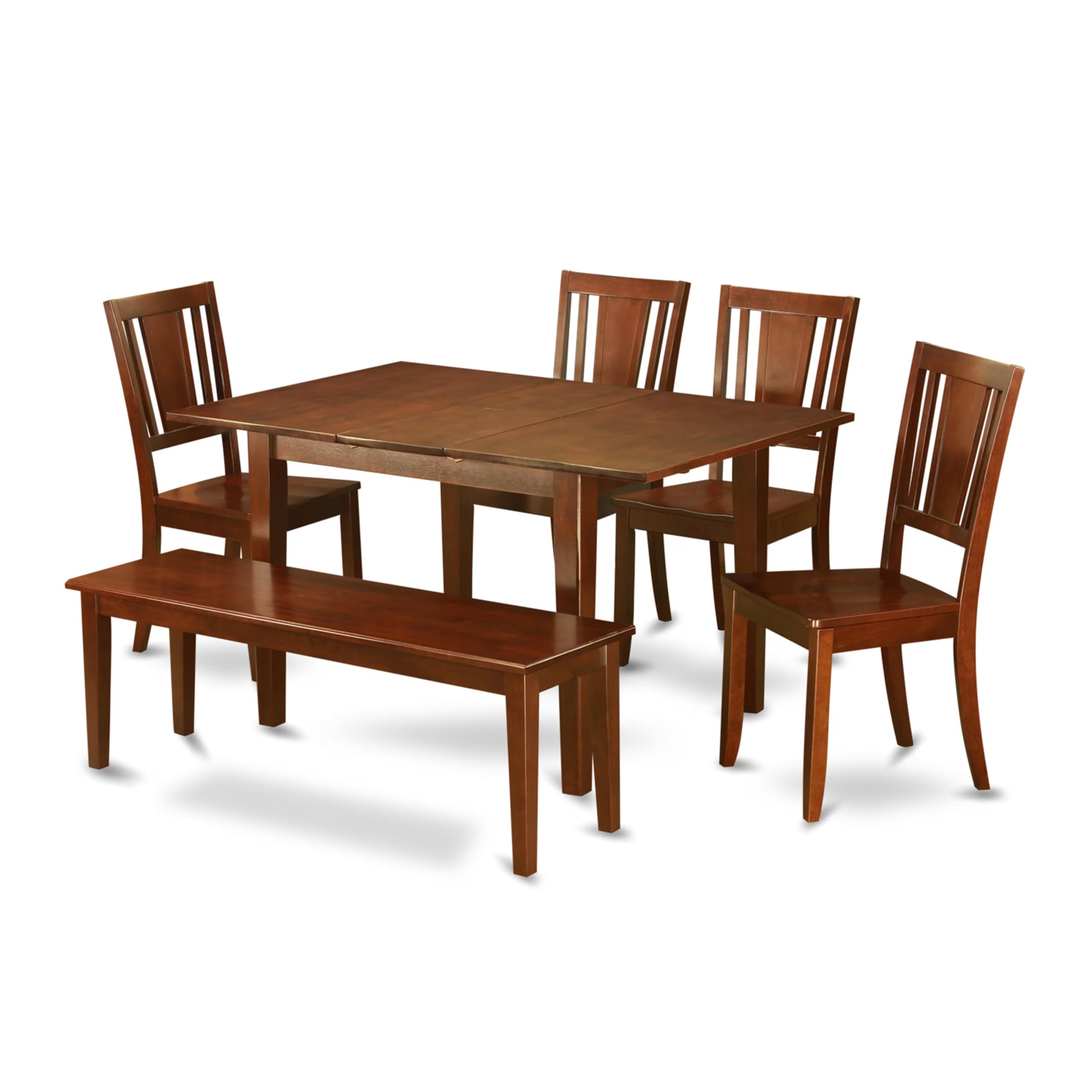 6  Pc  Kitchen  Table  with  bench  set  -  Table  with  4  Kitchen  Chairs  and  Bench
