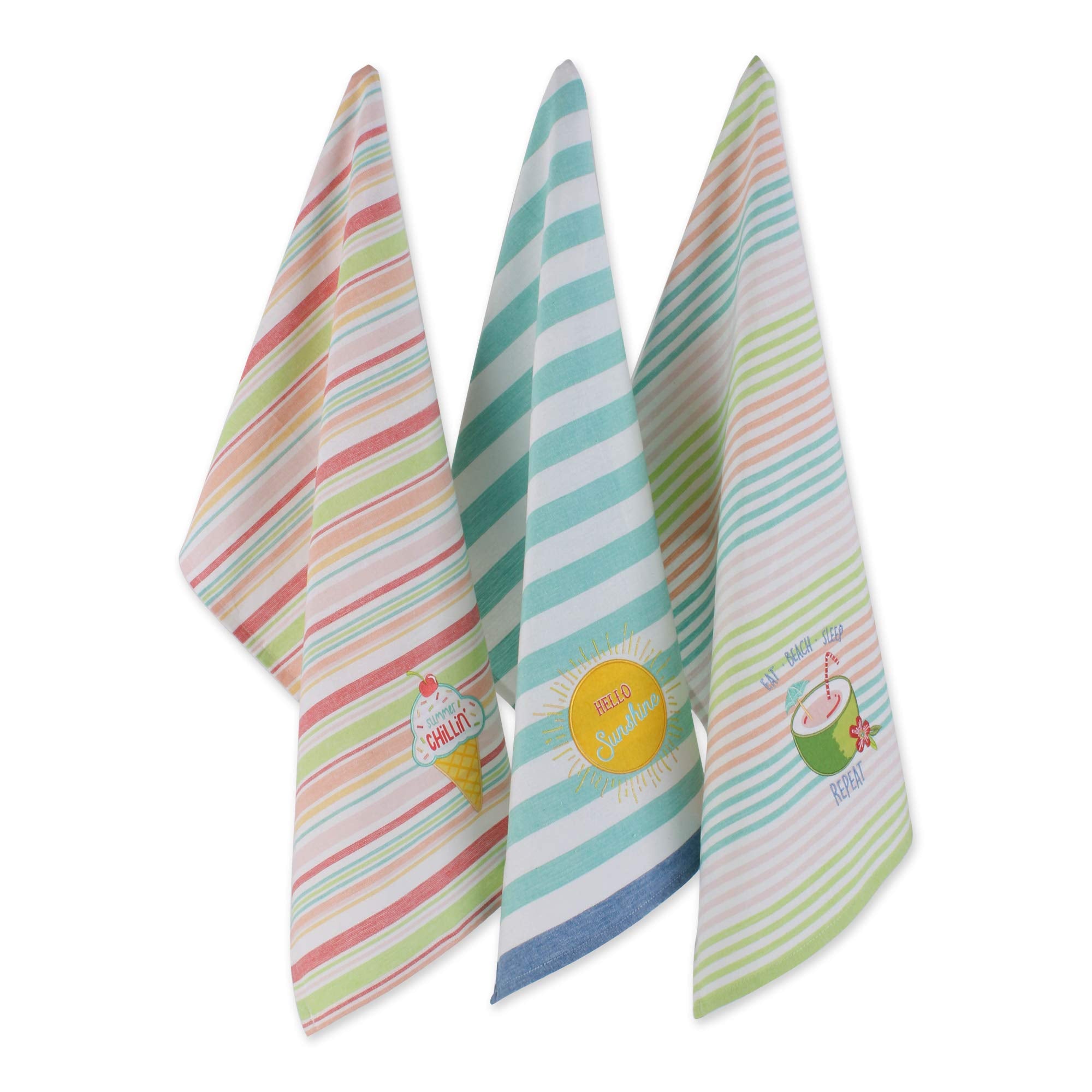 Dii Watermelon Collection Kitchen, Dishtowel Set, Summer Fun 3 Piece