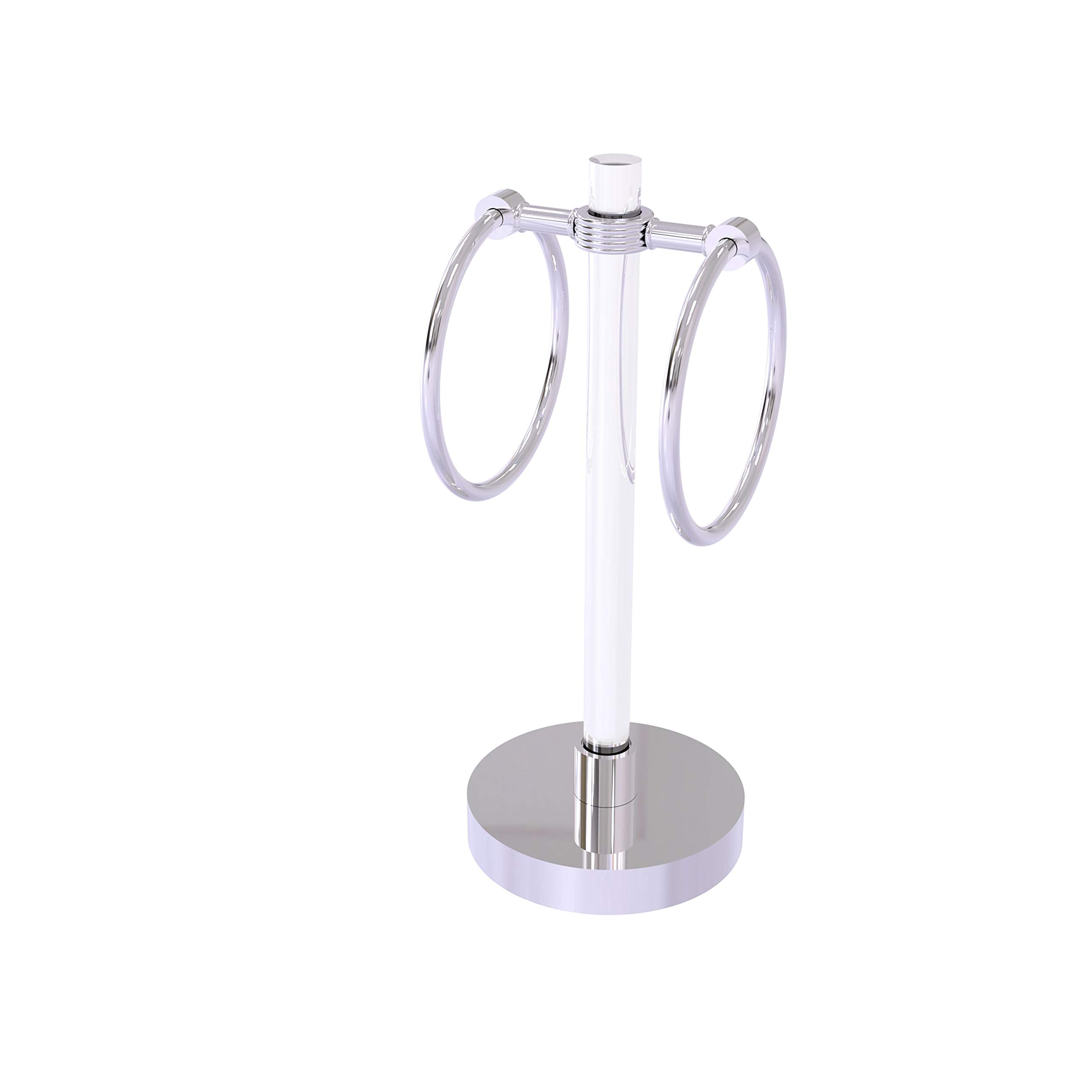 Clearview Collection Vanity Top Guest Towel Ring with Groovy Accents - Polished Chrome
