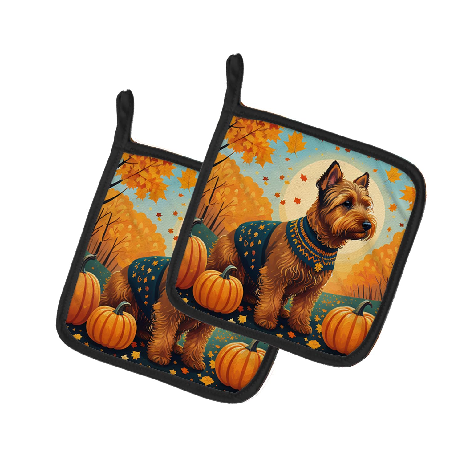 Welsh Terrier Fall Pair of Pot Holders
