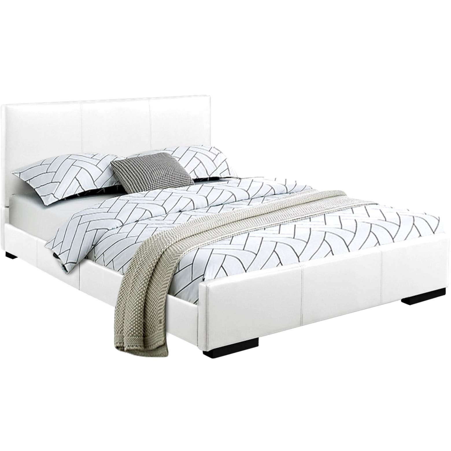 Camden Isle Abbey Platform Bed, White, Queen