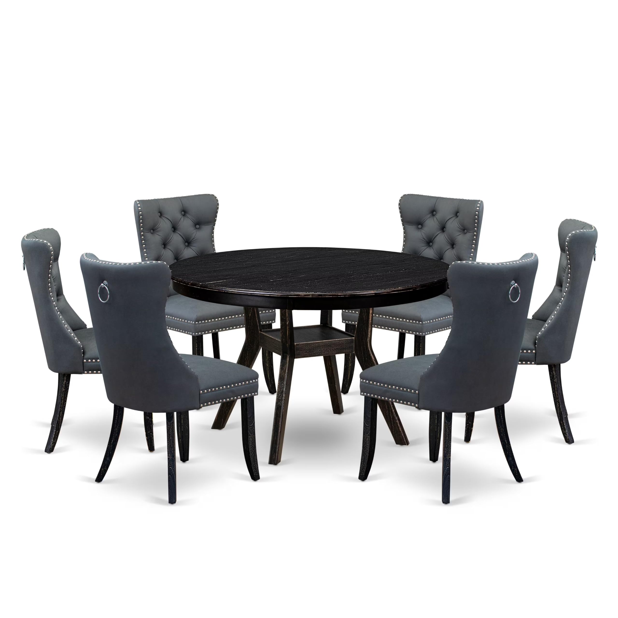 7-Piece Dining Set In Platinum Gray Color