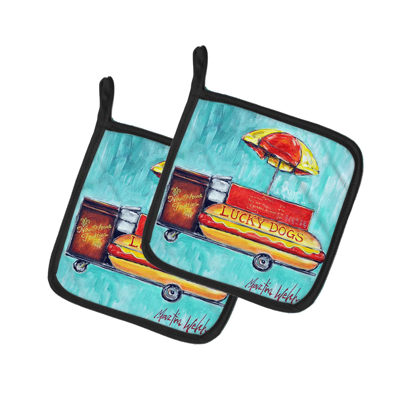 Hot Dog Cart Pair of Pot Holders