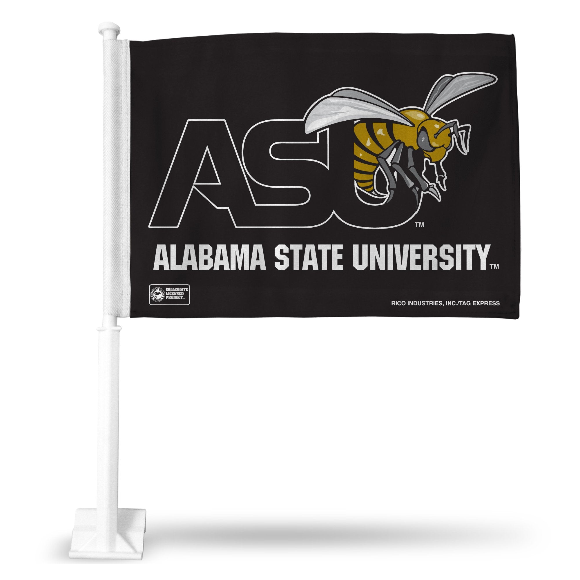 Alabama State Black Bkg Car Flag