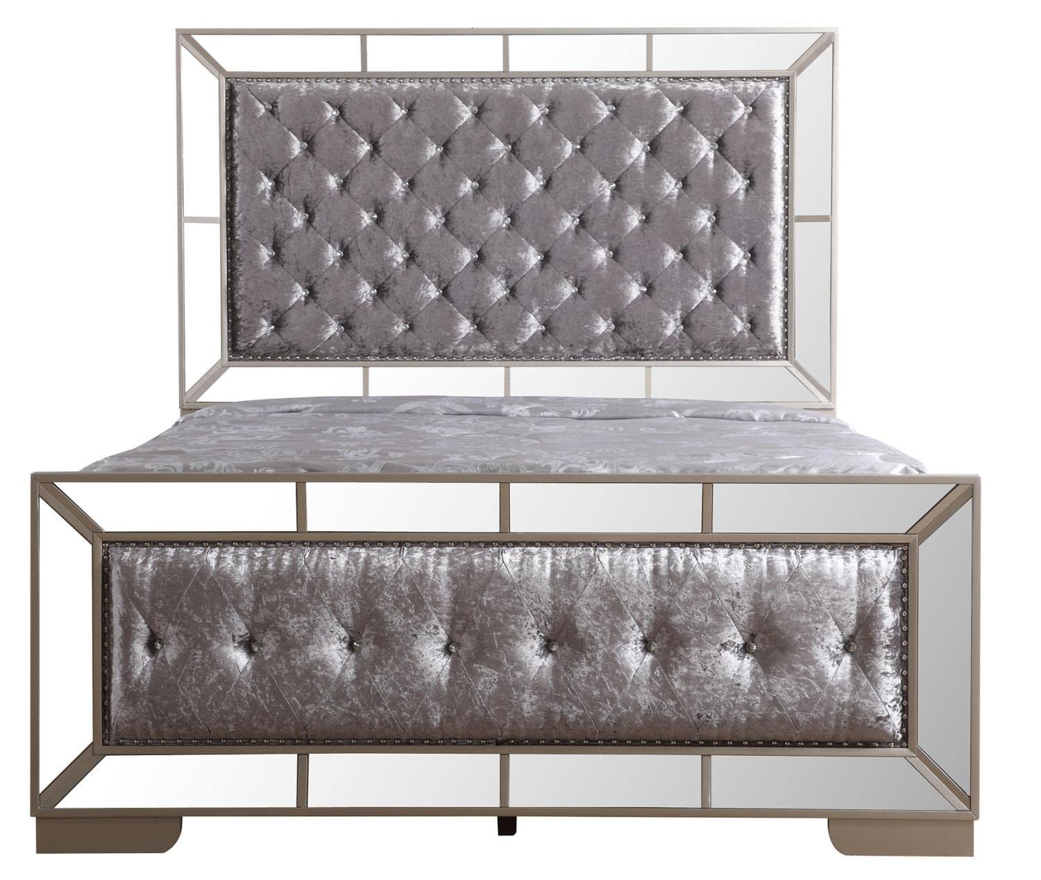 Hollywood Hills Silver Champagne Full Panel Beds