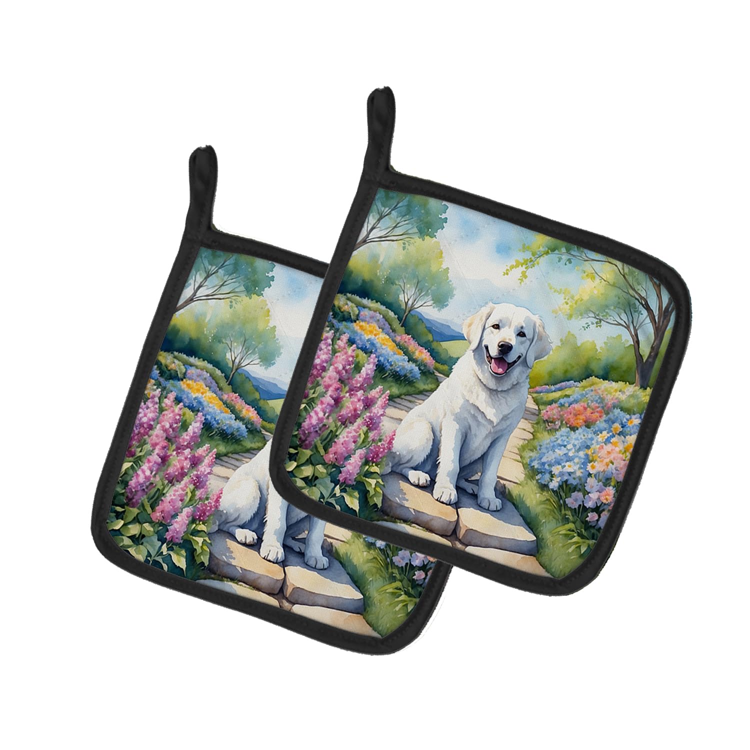 Kuvasz Spring Path Pair of Pot Holders
