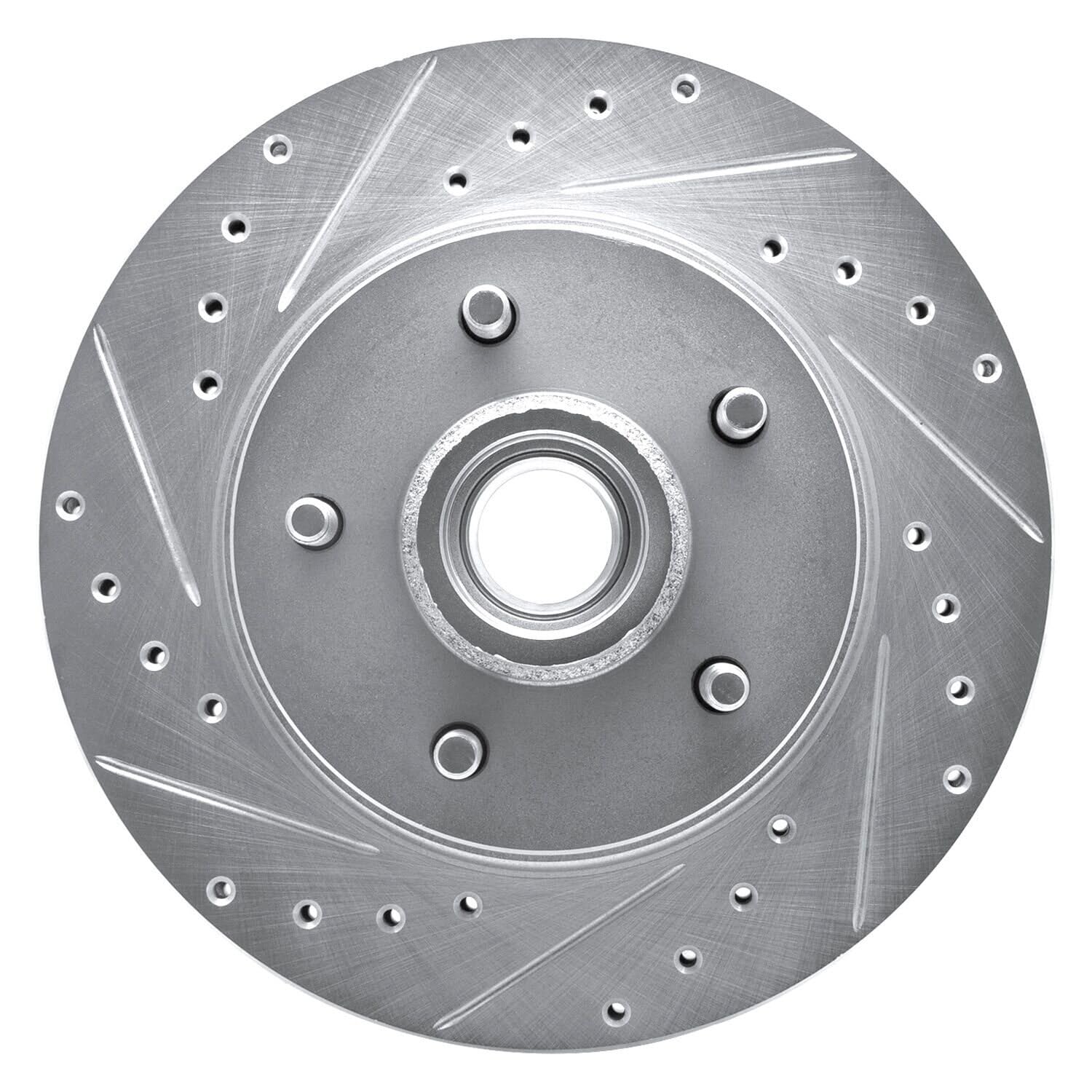R1 Concepts Brake Rotor Drilled and Slotted Silver EDZ-47006L
