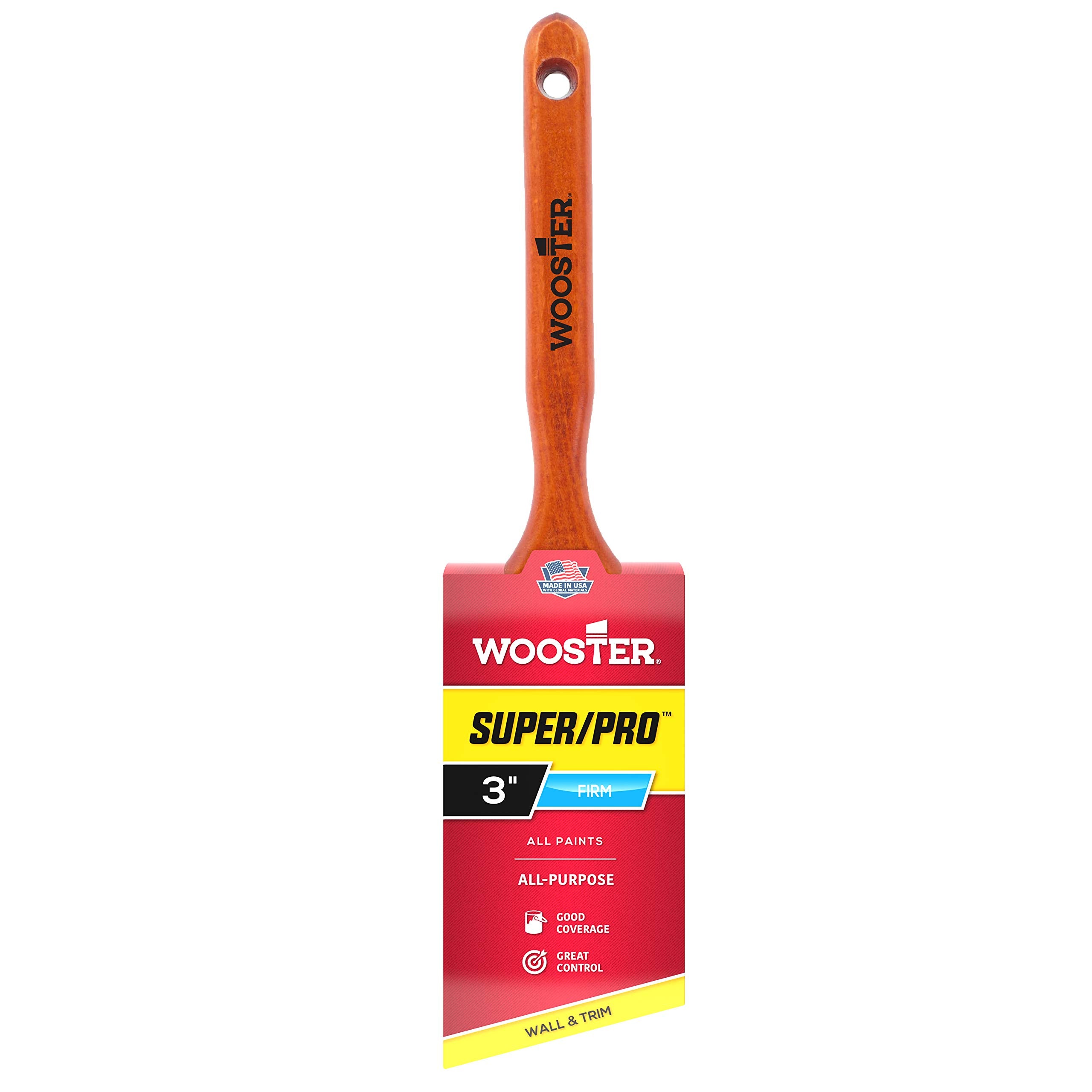 Wooster 912-0J41120030 Brush J4112-3 Super/Pro Lindbeck Angle Sash Paintbrush, 3-Inch, 3 Inch, Gold