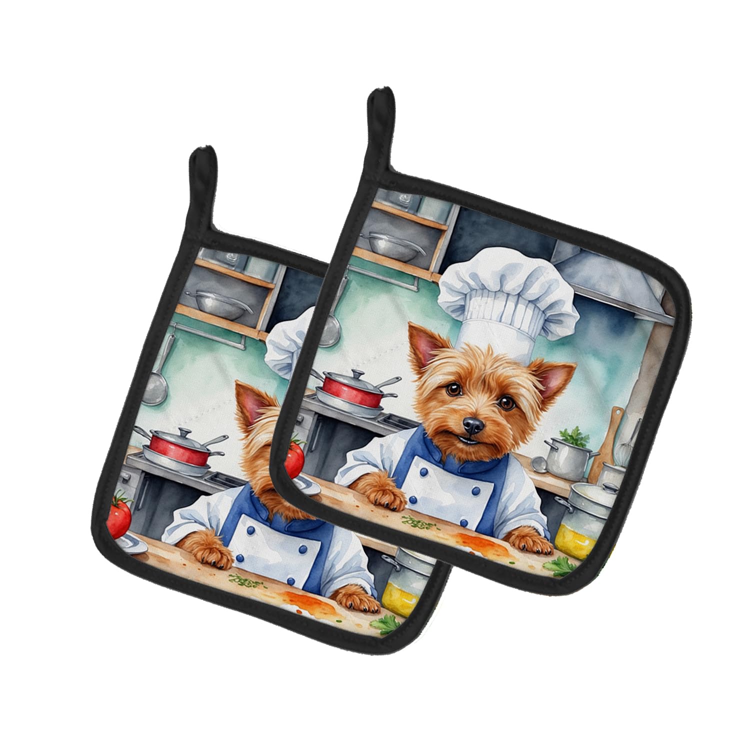 Australian Terrier The Chef Pair of Pot Holders