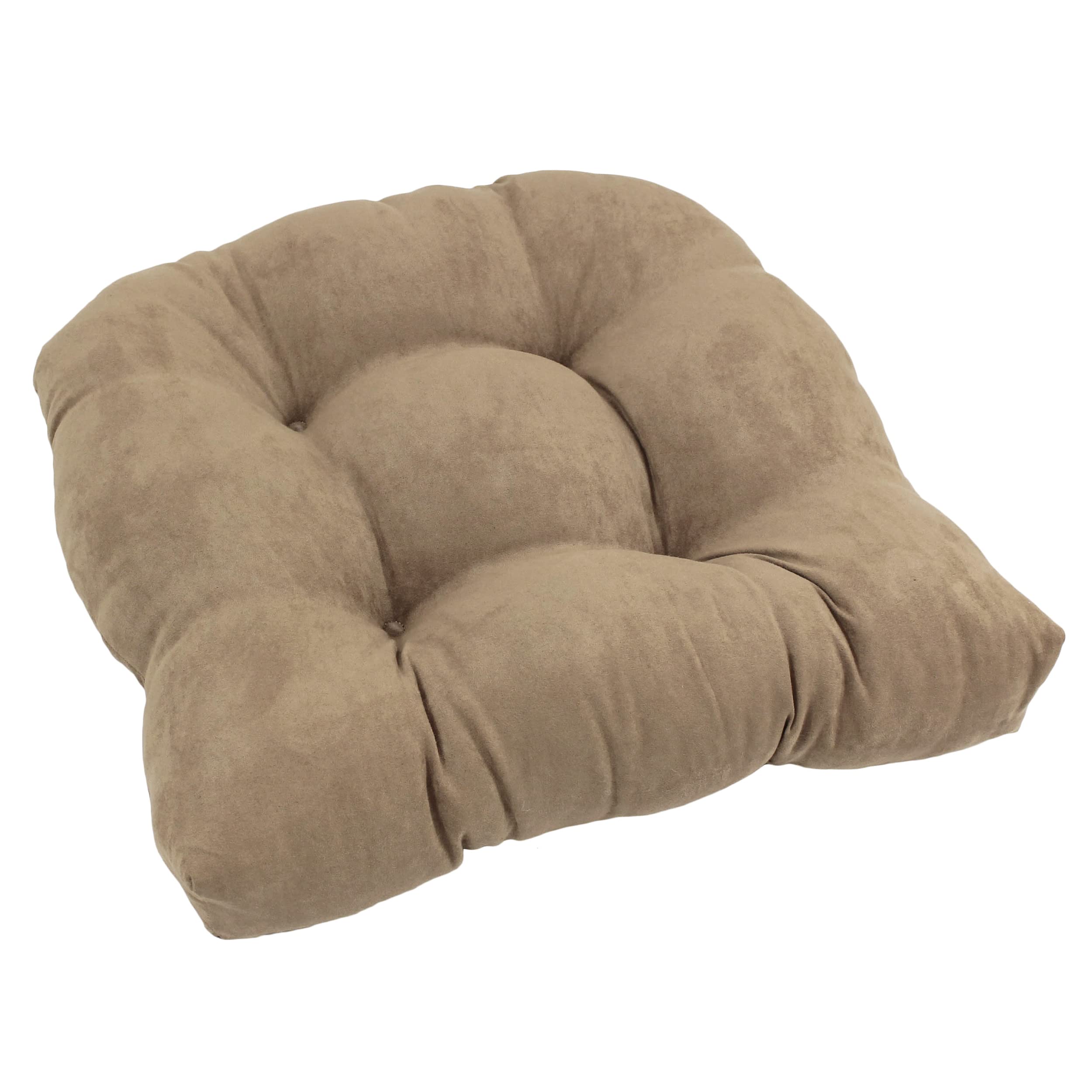 19-inch U-Shaped Micro Suede Tufted Dining Chair Cushion - Java