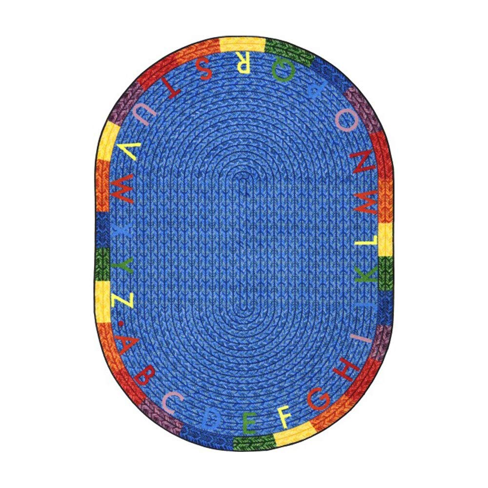 Alphabet Braid 310 x 54??Oval area rug in color Multi