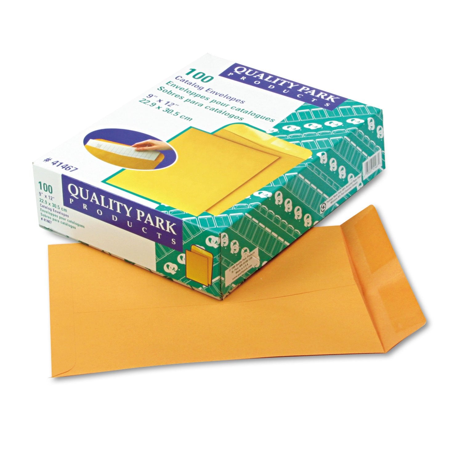 Quality Park 41467 Catalog Envelope, Plain, 28Lb, 9-Inch X12-Inch , 100/Bx, Kraft